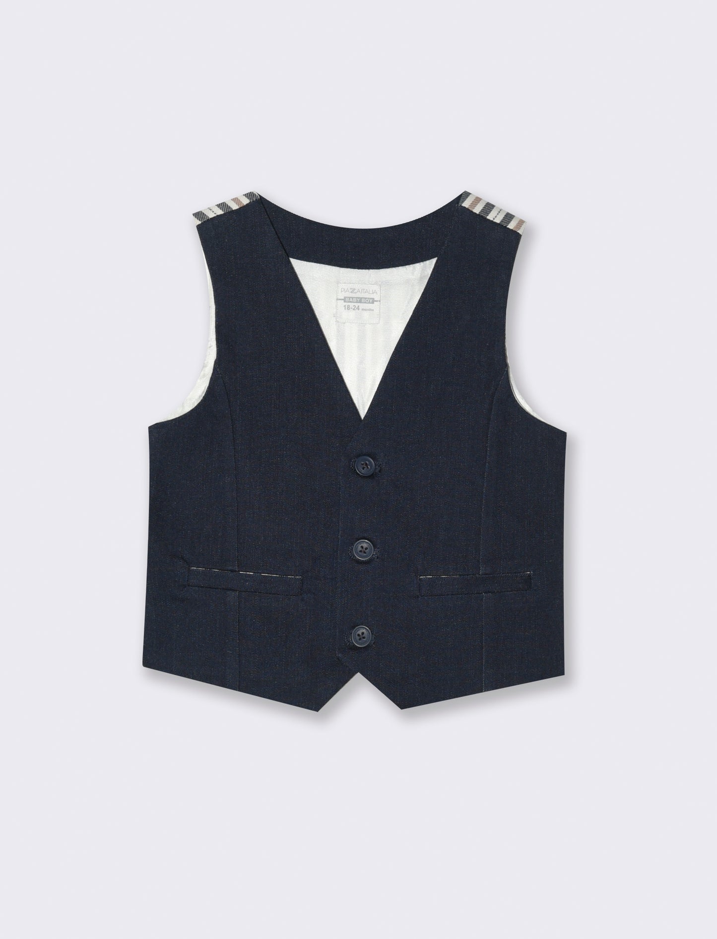 Gilet con retro a contrasto da neonato - Blu