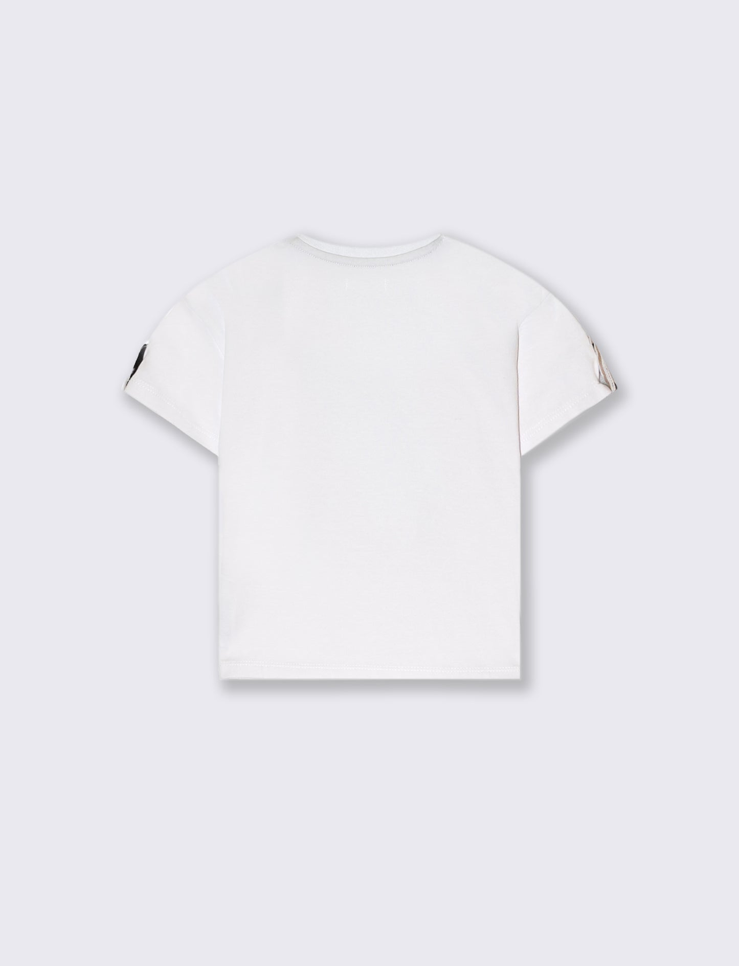 T-shirt con pattina sulle maniche da neonato - Bianco