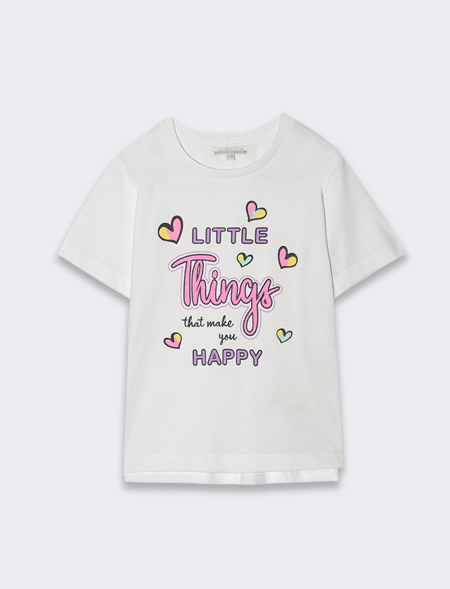 T-shirt con stampa colorata da bambina - Bianco