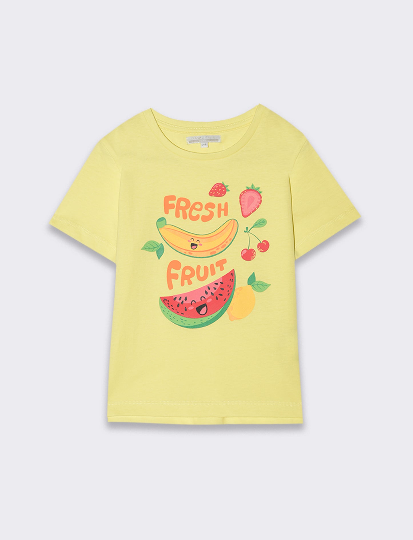 T-shirt con stampa colorata da bambina - Giallo