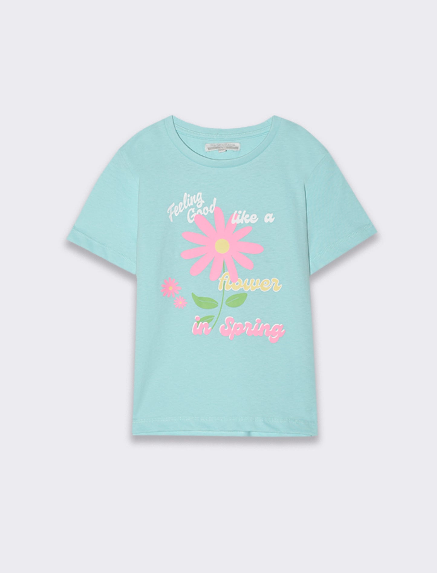 T-shirt con stampa colorata da bambina - Verde acqua