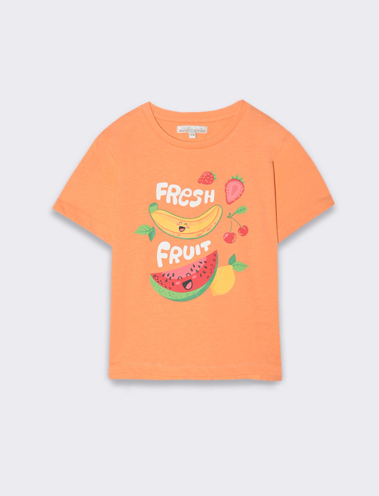 T-shirt con stampa colorata da bambina - Arancione