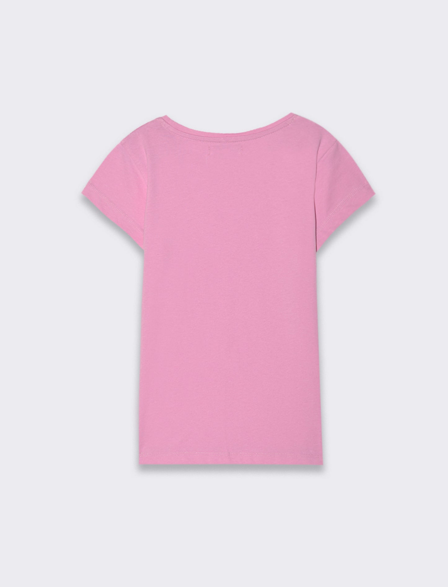 T-shirt da bambina con stampa monocolore - Rosa