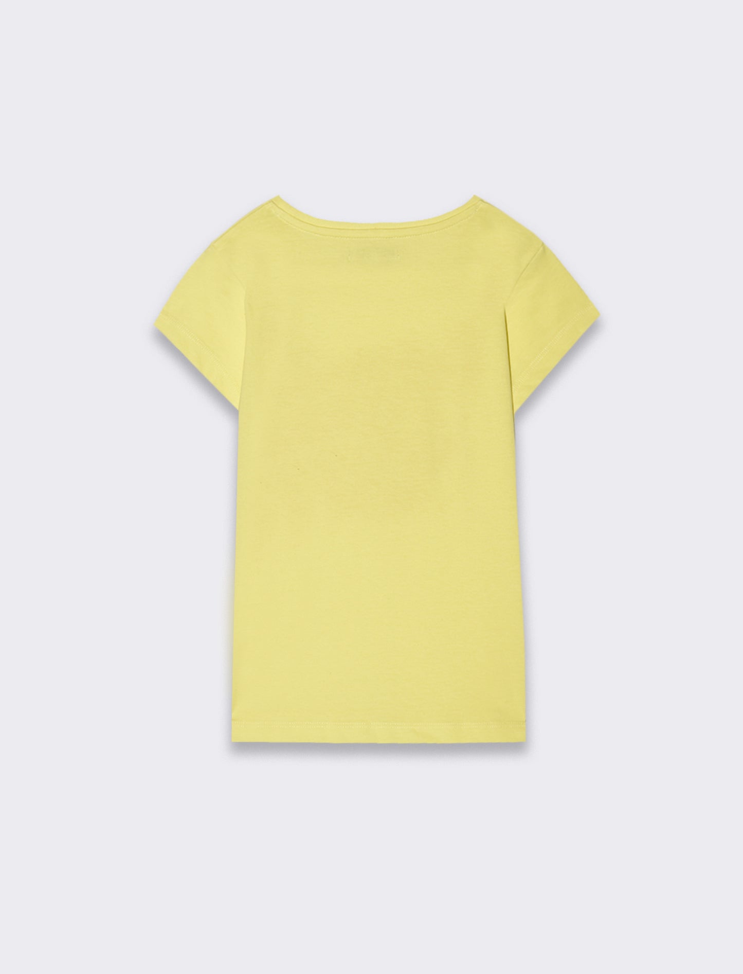 T-shirt da bambina con stampa monocolore - Giallo