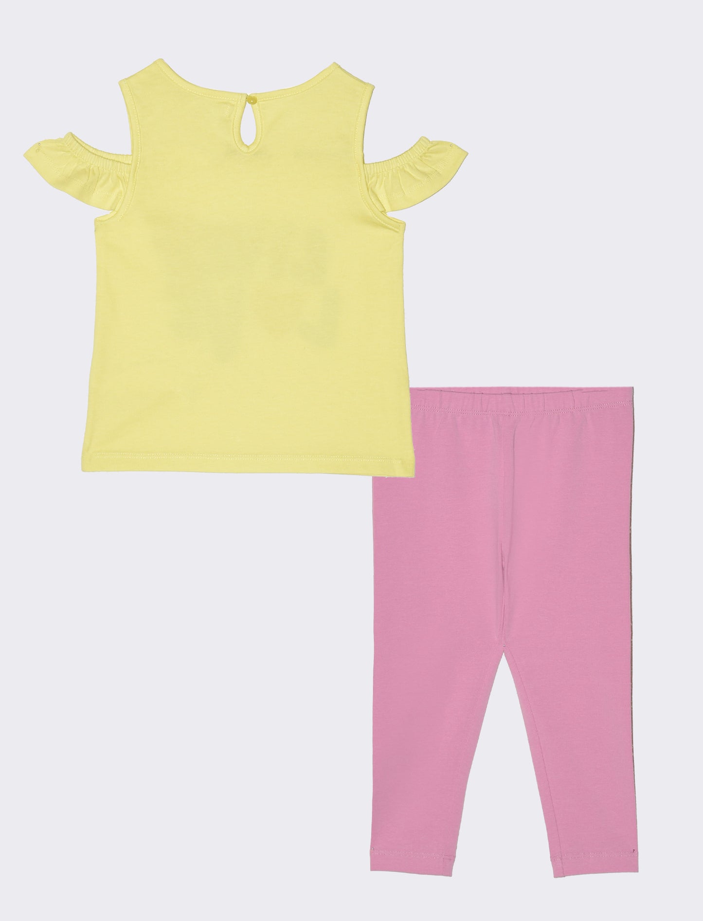 Completo con stampa da neonata - Giallo