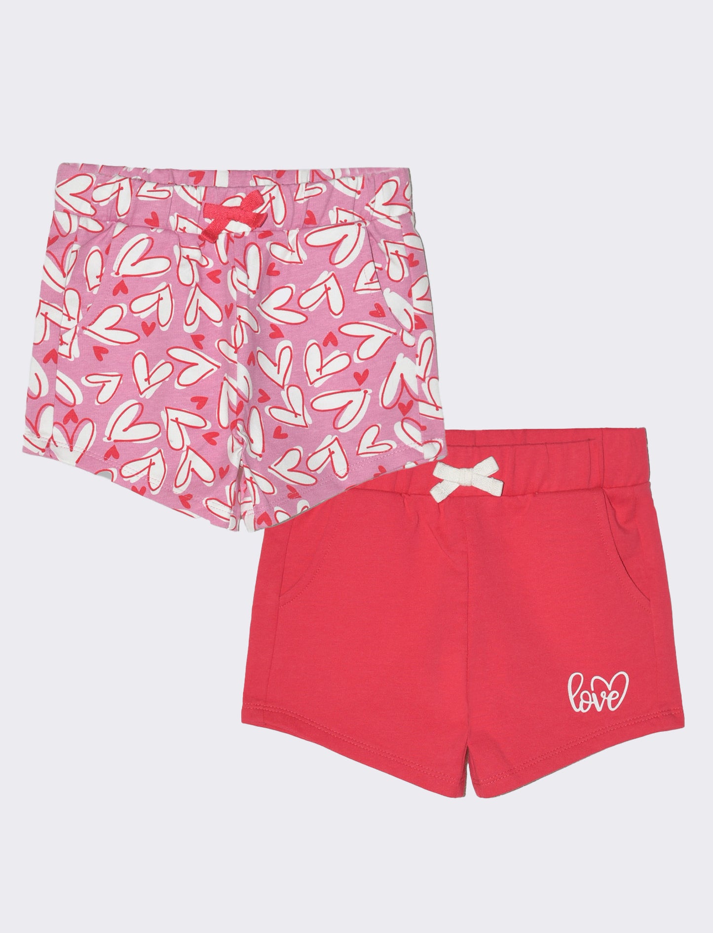 Shorts bipack da neonata - Fuxia