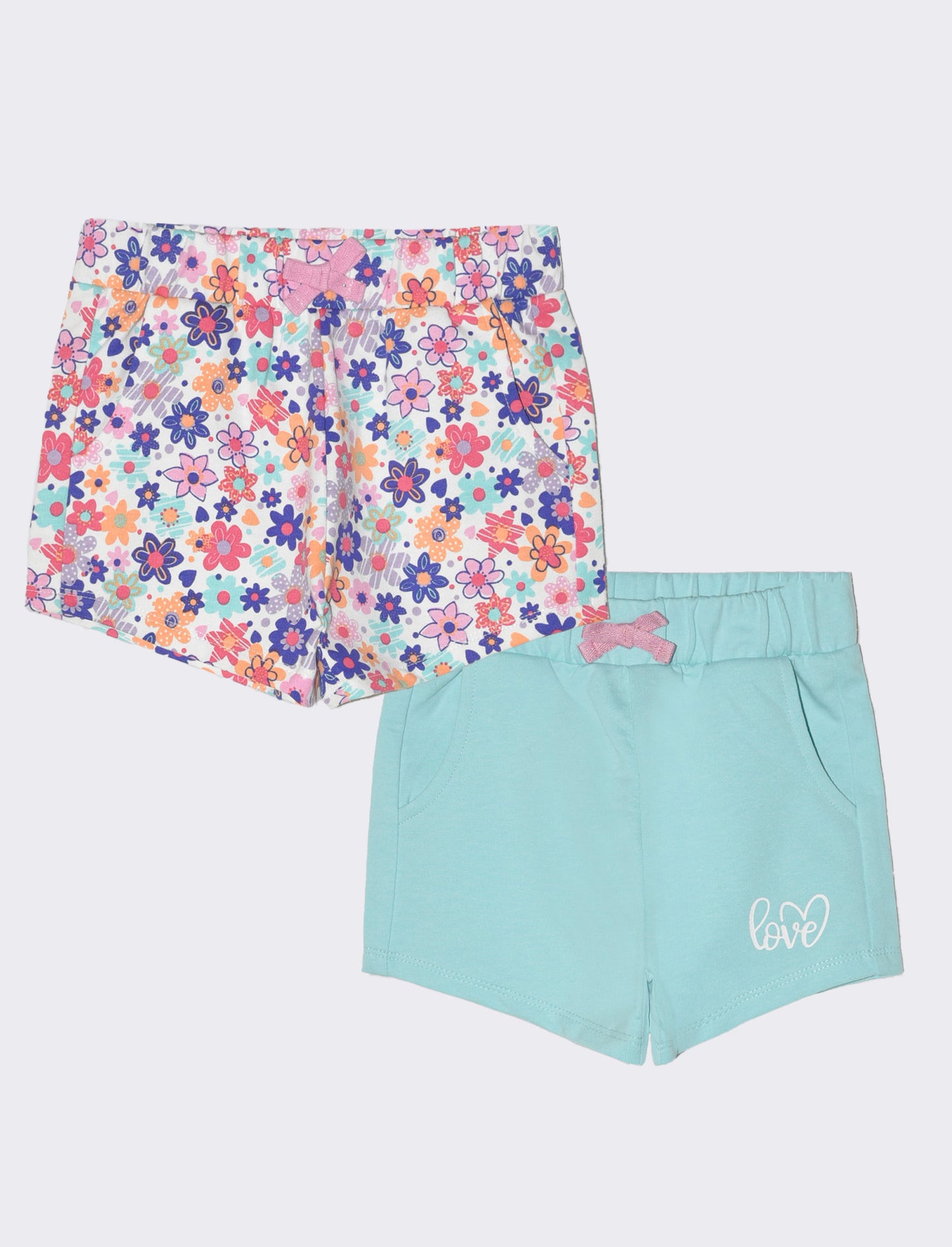 Shorts bipack da neonata - Verde acqua