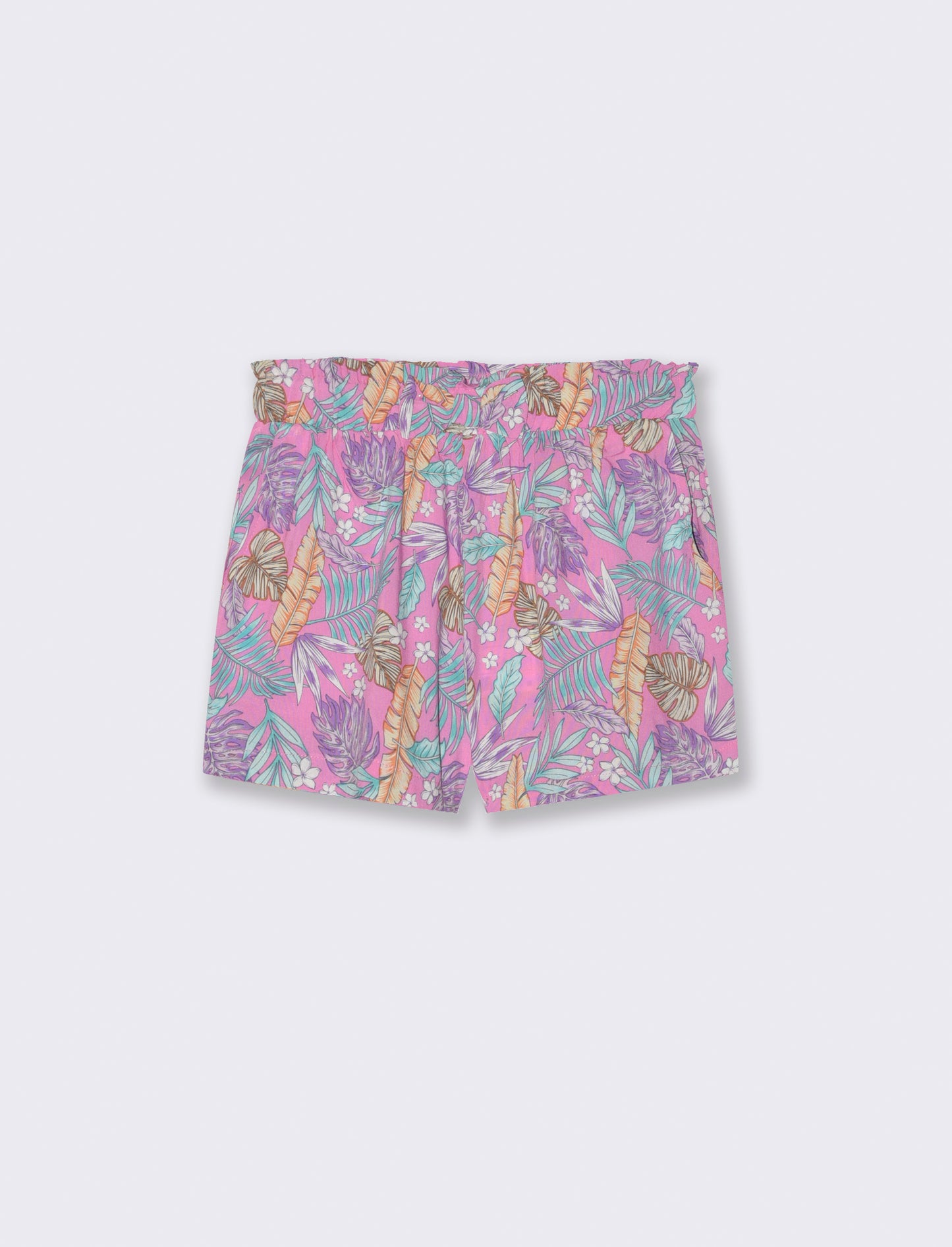 Short in viscosa stampata con fiocco da bambina - Fantasia