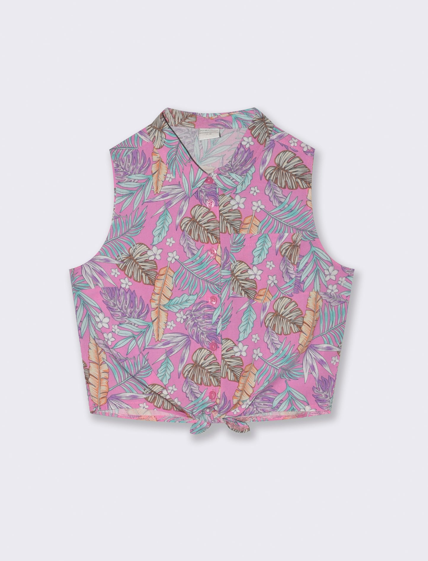 Camicia manica corta con fiocco da bambina - Fantasia