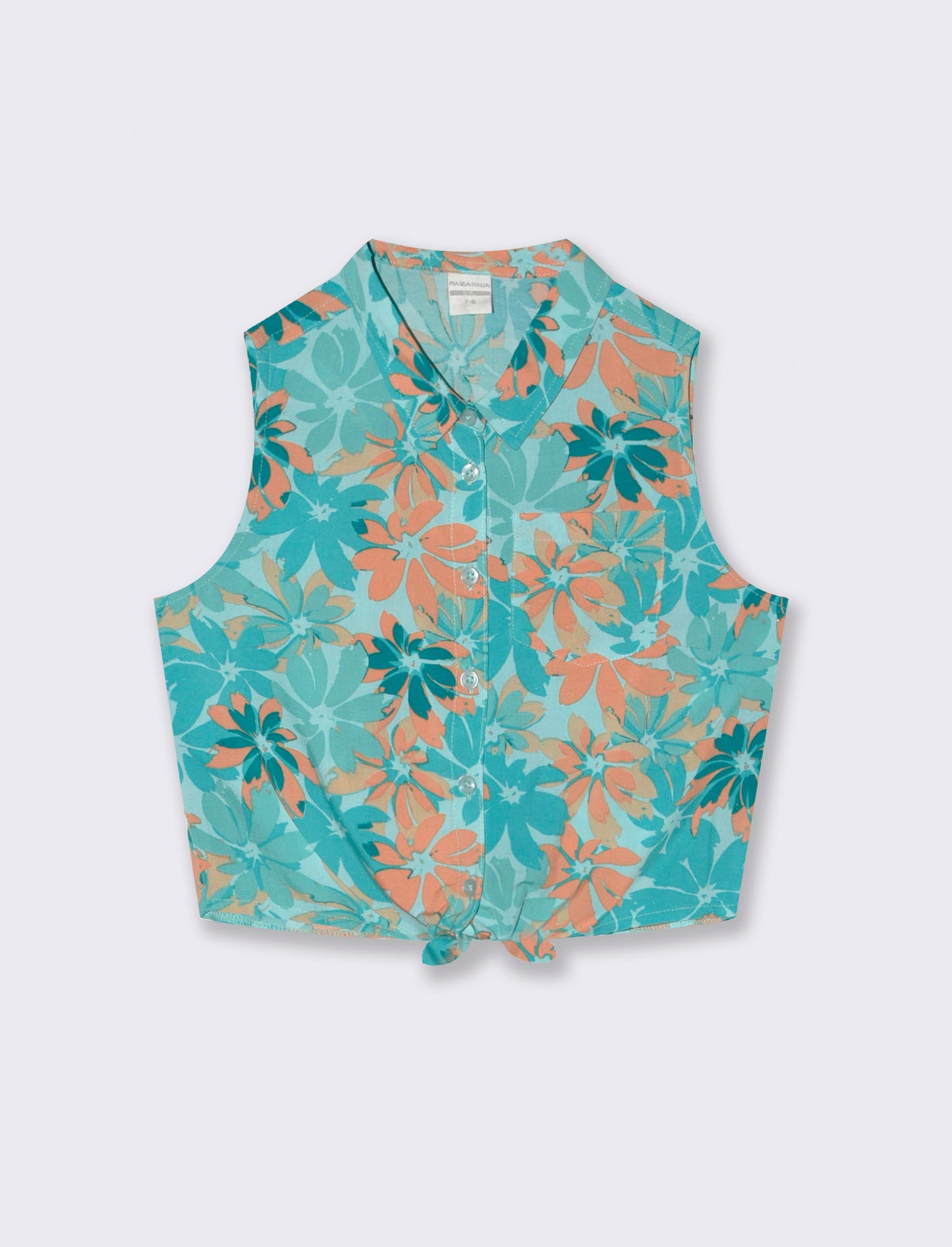 Camicia manica corta con fiocco da bambina - Verde