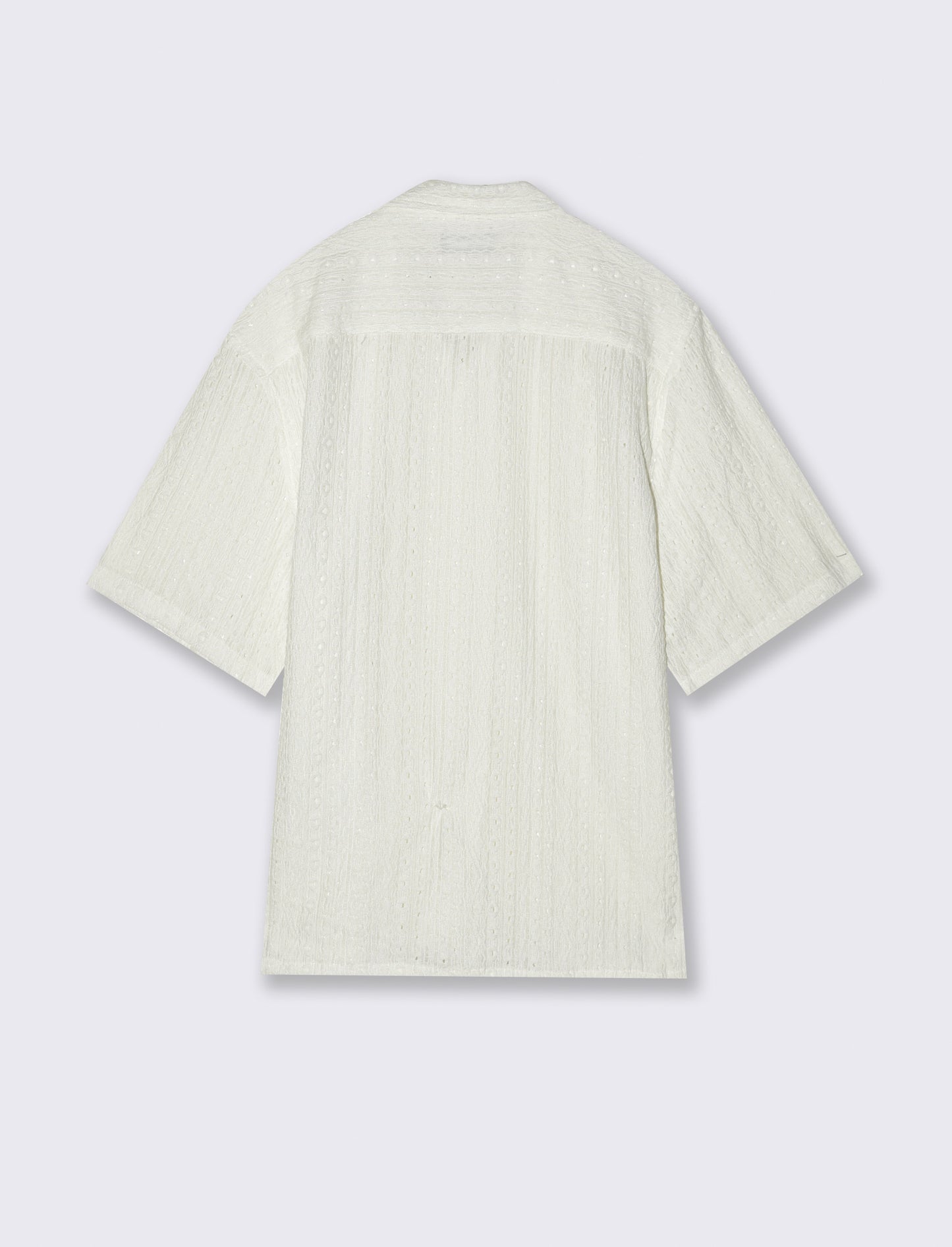 Camicia jacquard effetto crochet da uomo - Bianco