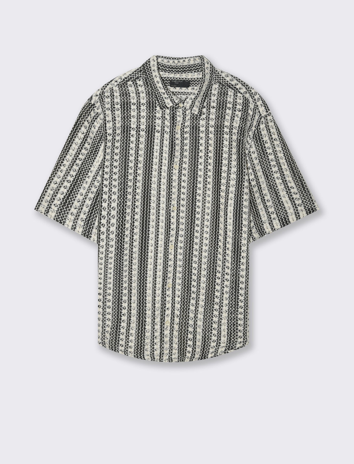 Man's crochet shirt for stylish outfits - Black