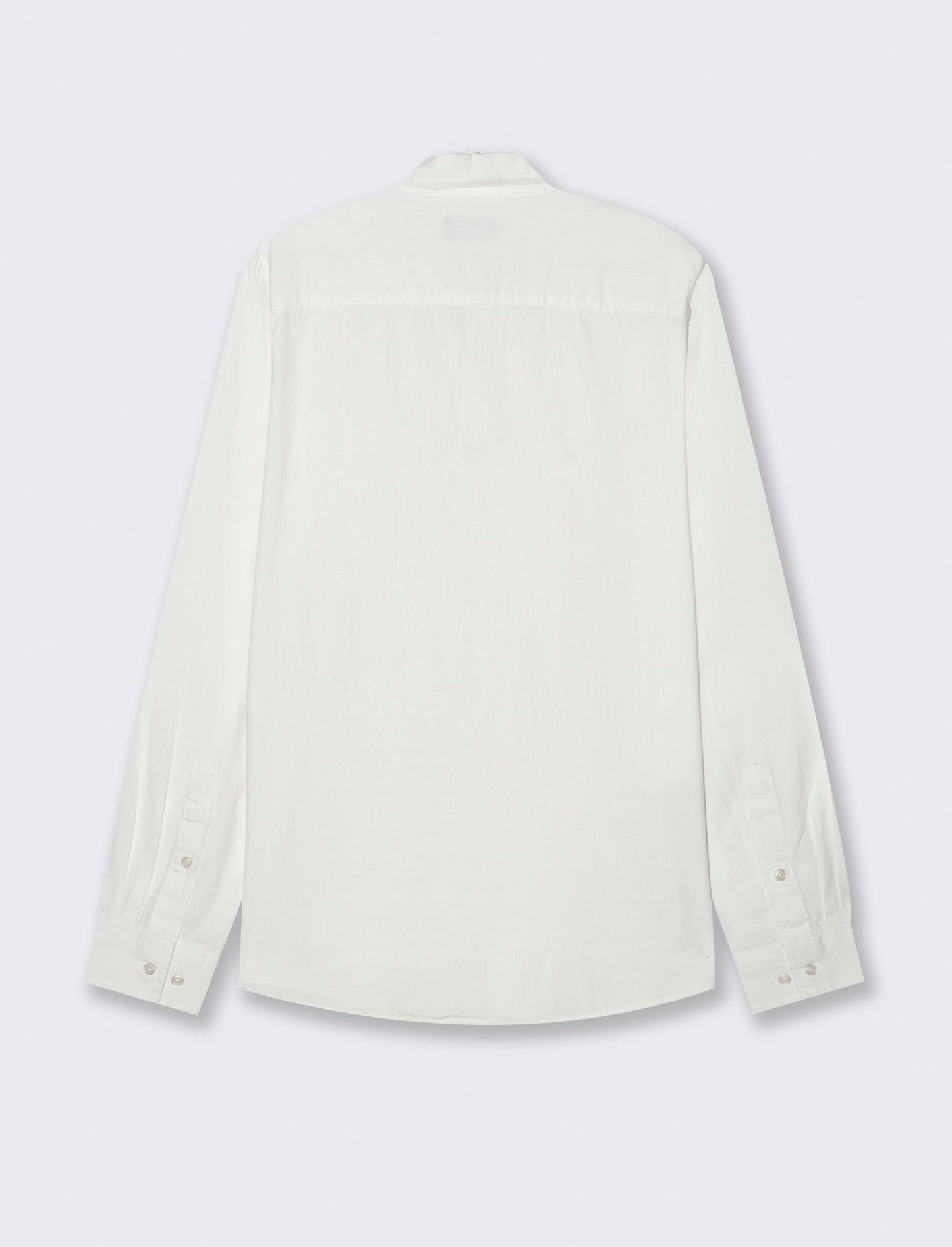 Camicia a casacca misto lino da uomo - Bianco