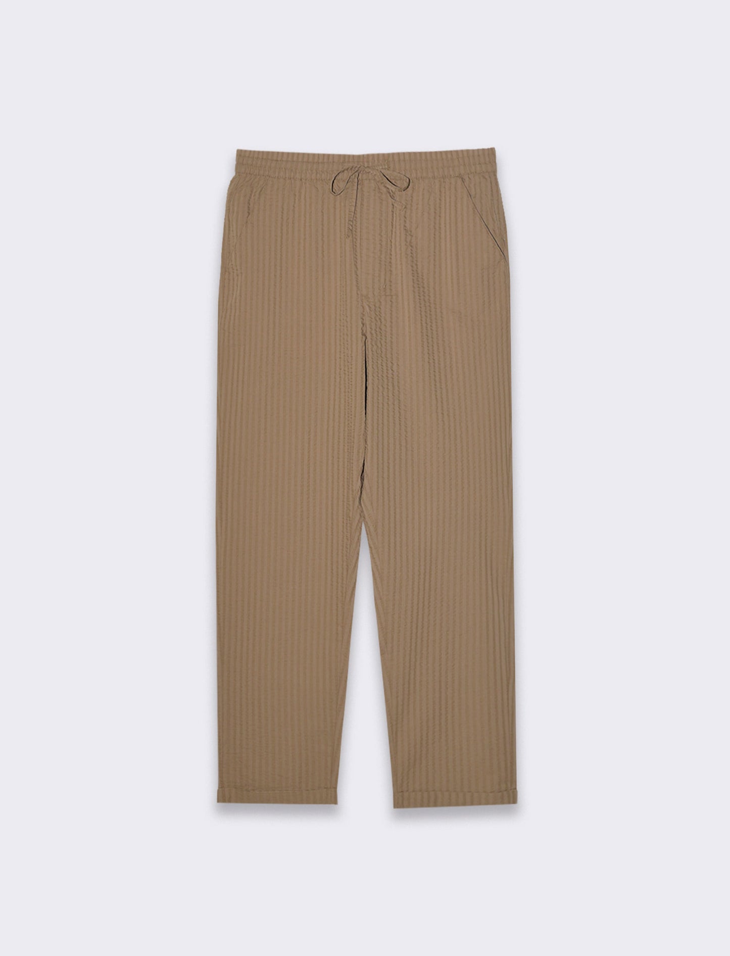Pantaloni jogger in seersucker da uomo - Grigio tortora