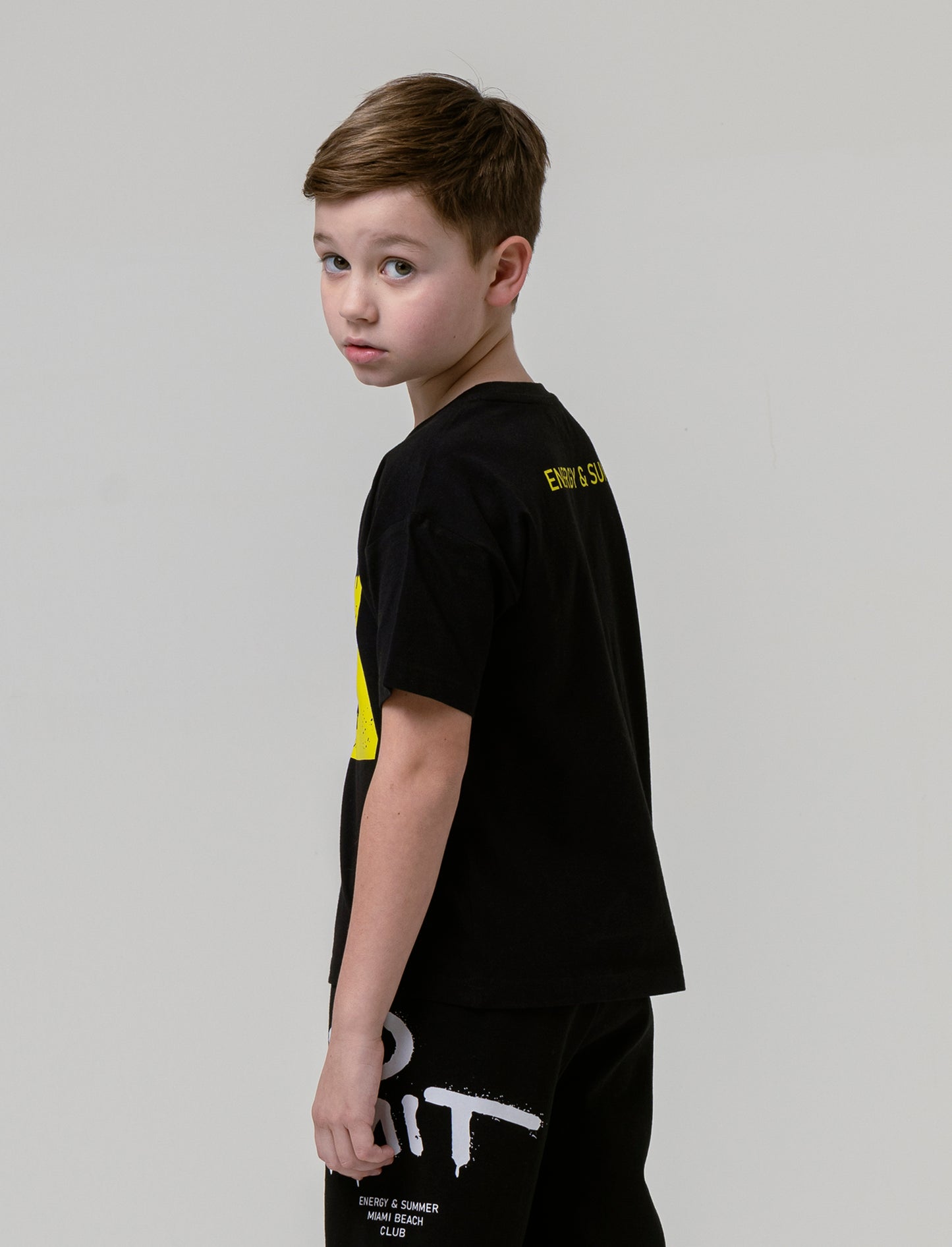 T-shirt vestibilità ampia da bambino - Nero