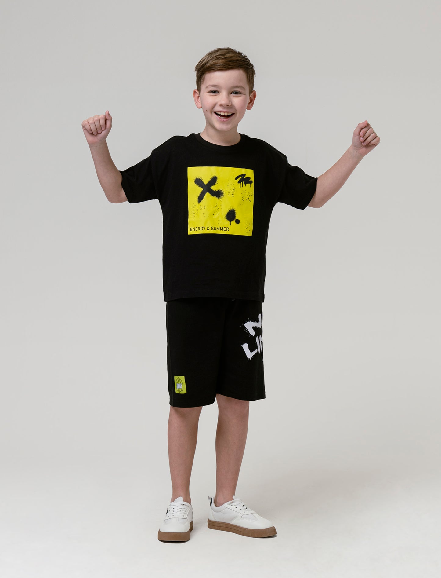 T-shirt vestibilità ampia da bambino - Nero