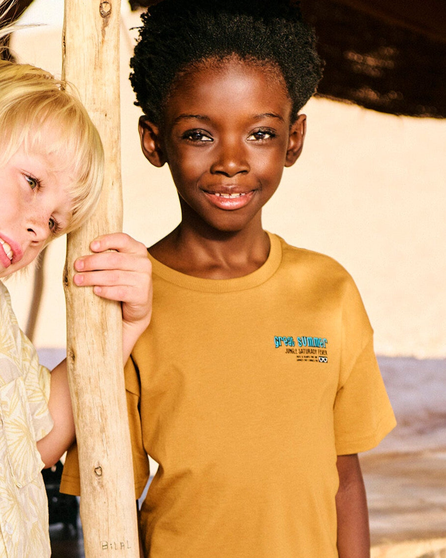 T-shirt stampa jungle da bambino - Marrone tabacco
