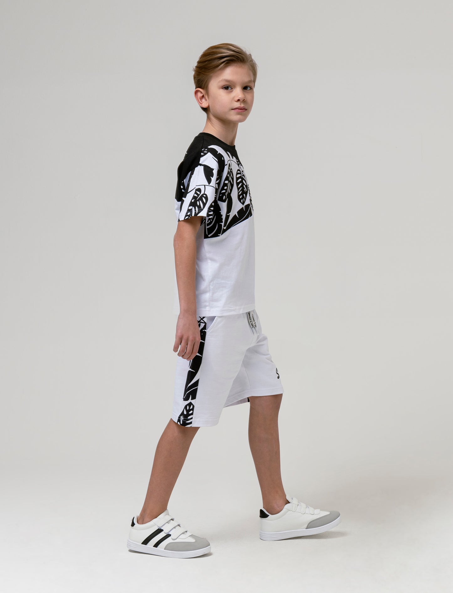 Bermuda con bandine da bambino - Bianco