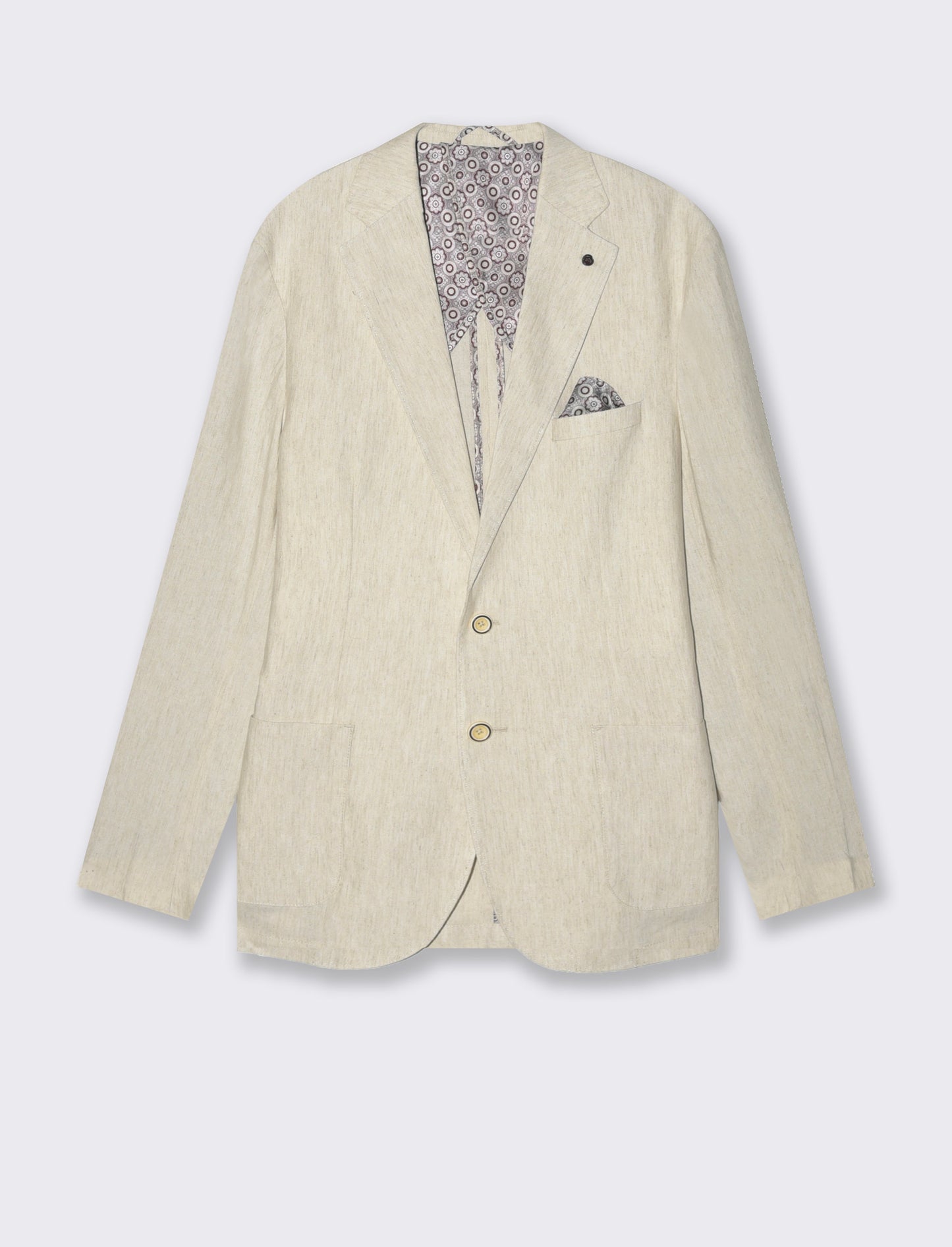 Man's linen blend suit blazer - Beige