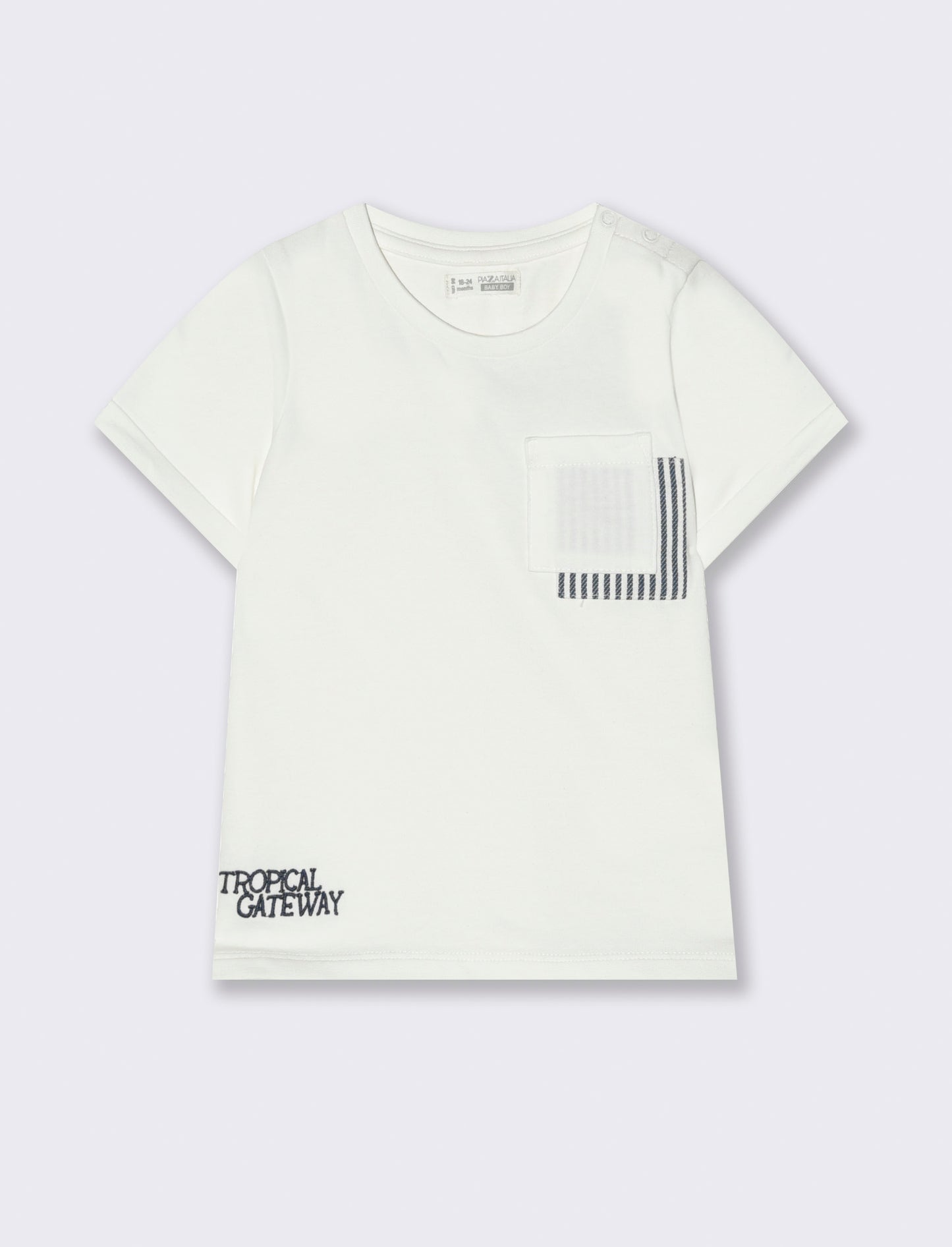 T-shirt con risvolto da neonato - Bianco