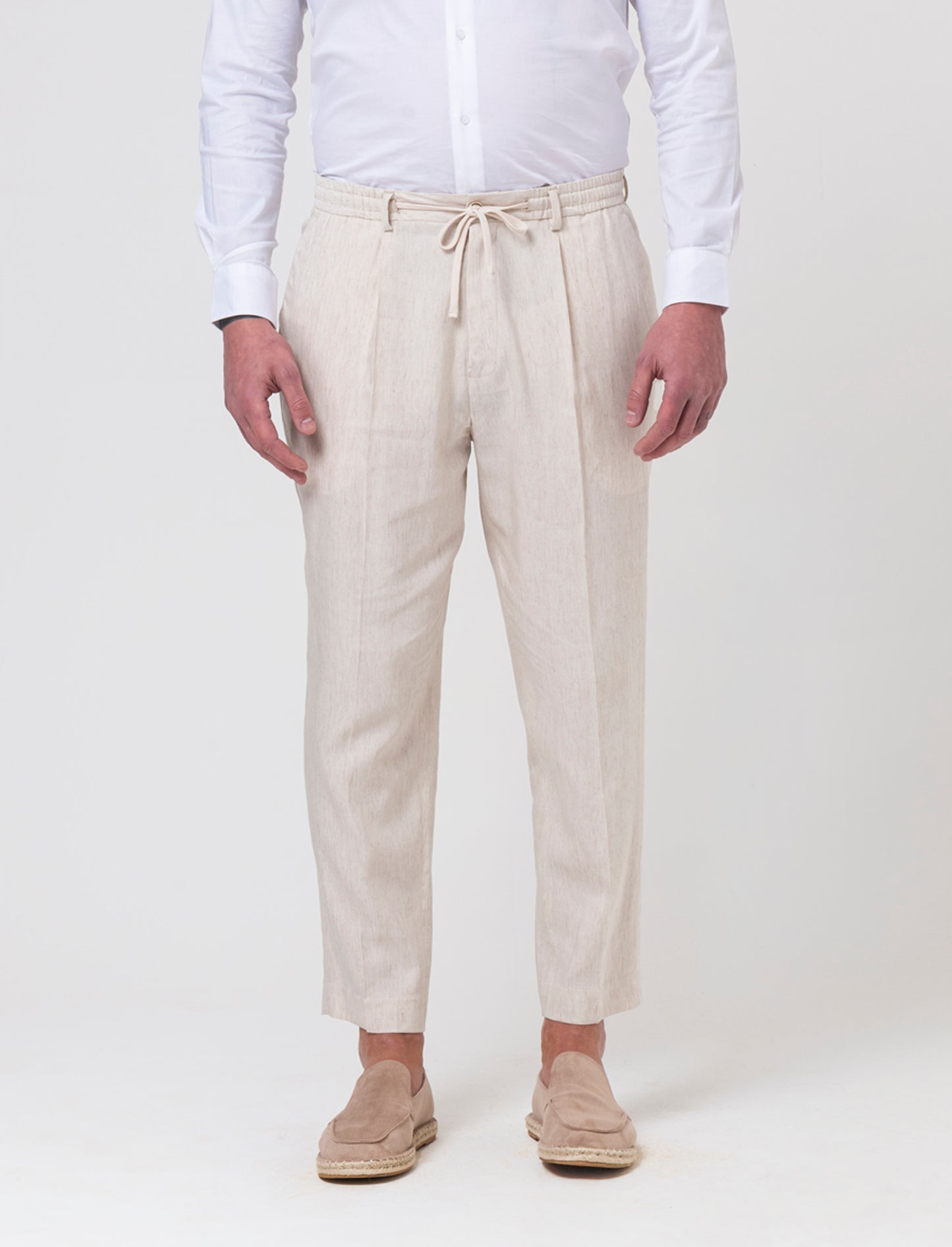 Man's linen blend suit blazer - Beige