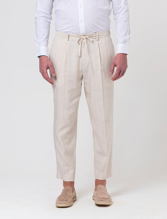 Man's linen blend suit blazer - Beige