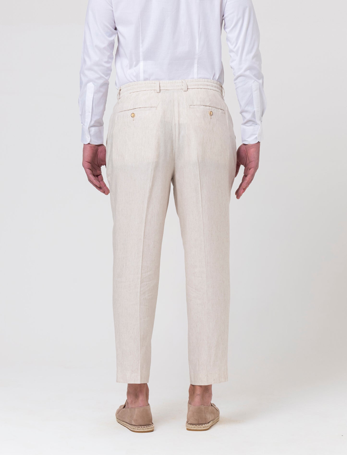 Man's linen blend suit blazer - Beige