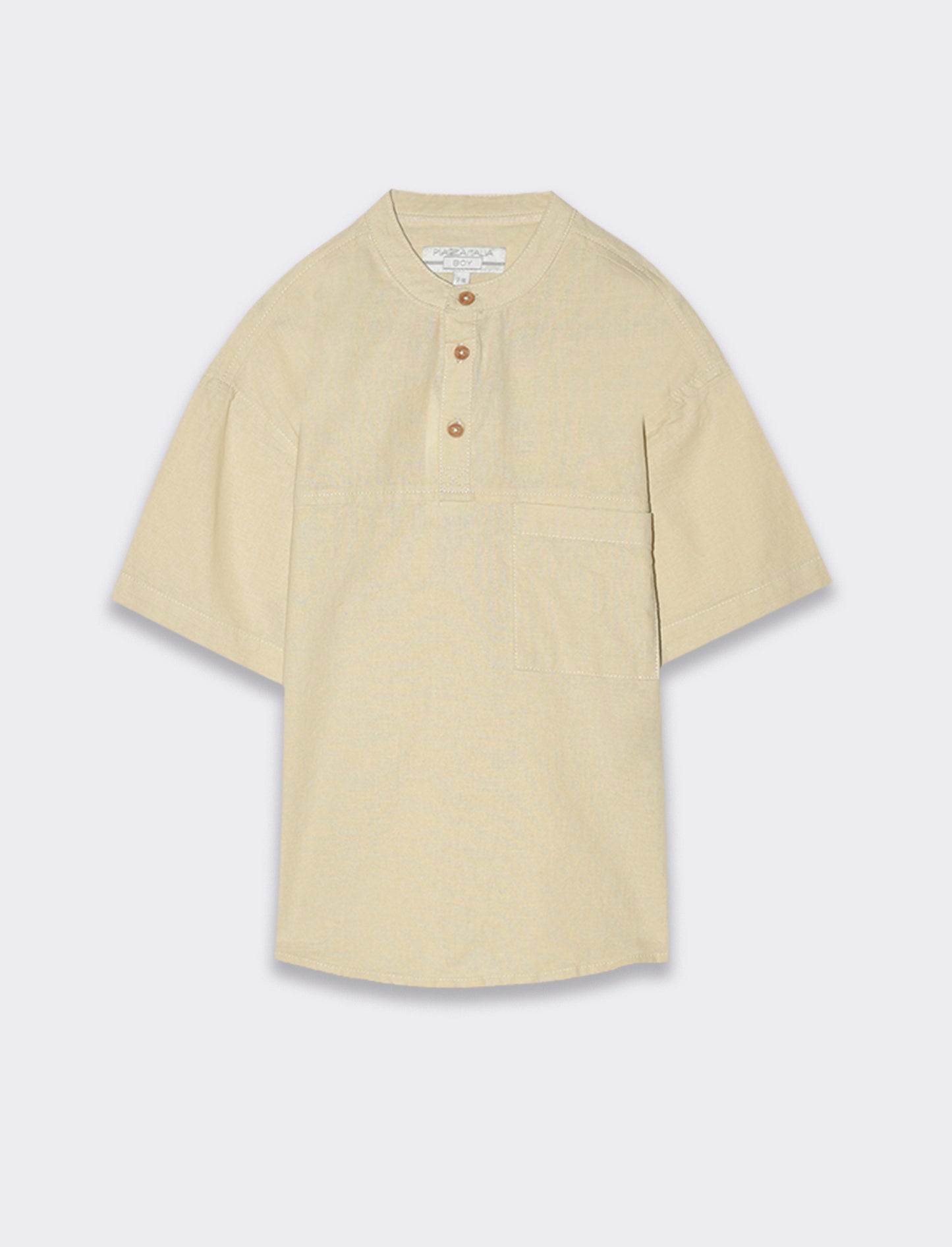 Camicia collo coreana da bambino - Beige