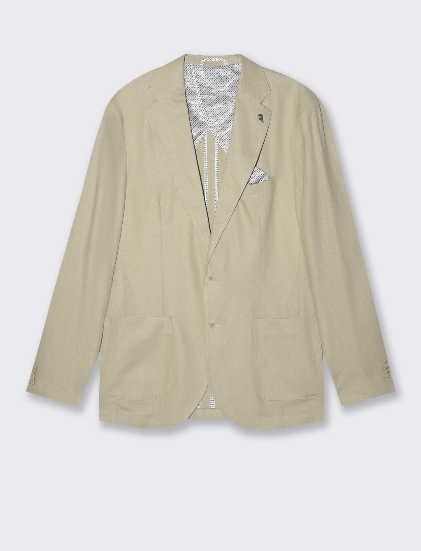 Man's linen blend suit blazer - Beige