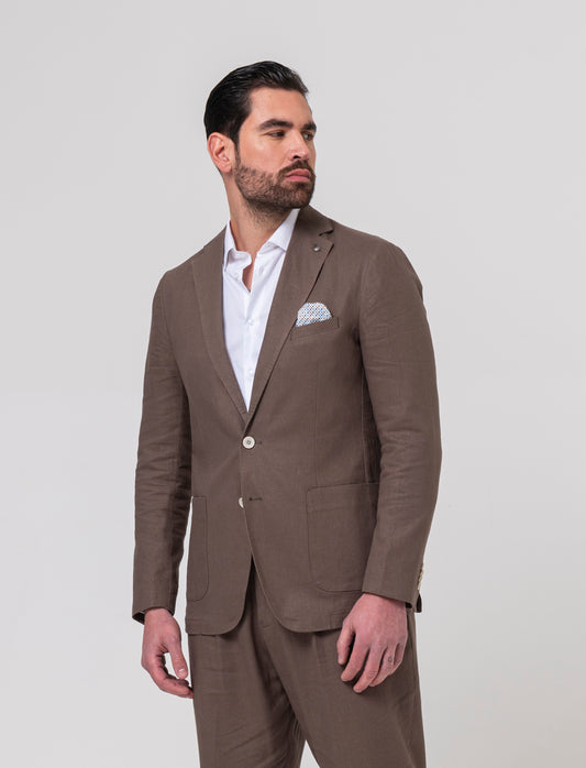 Man's linen blend suit blazer - Grey