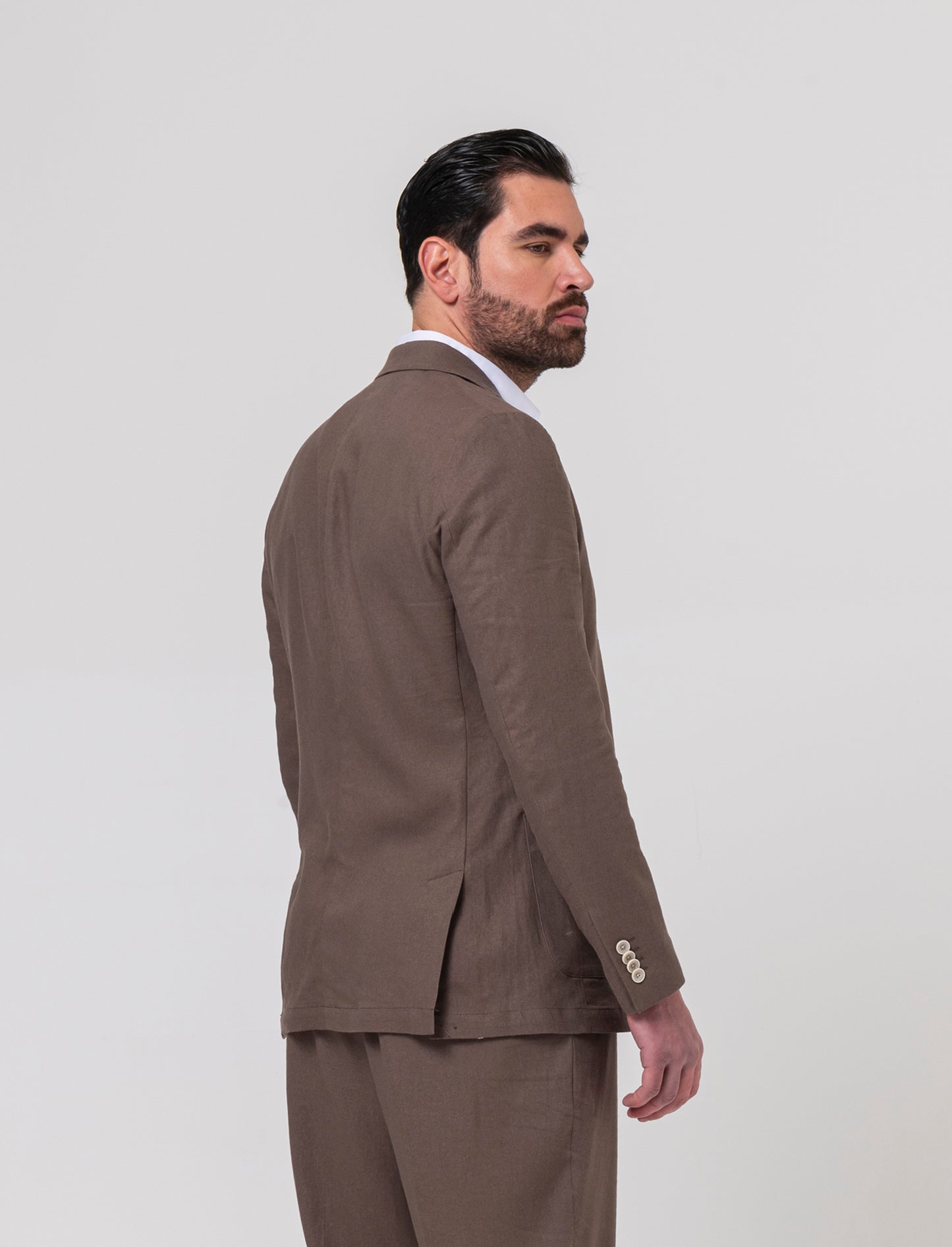 Man's linen blend suit blazer - Grey