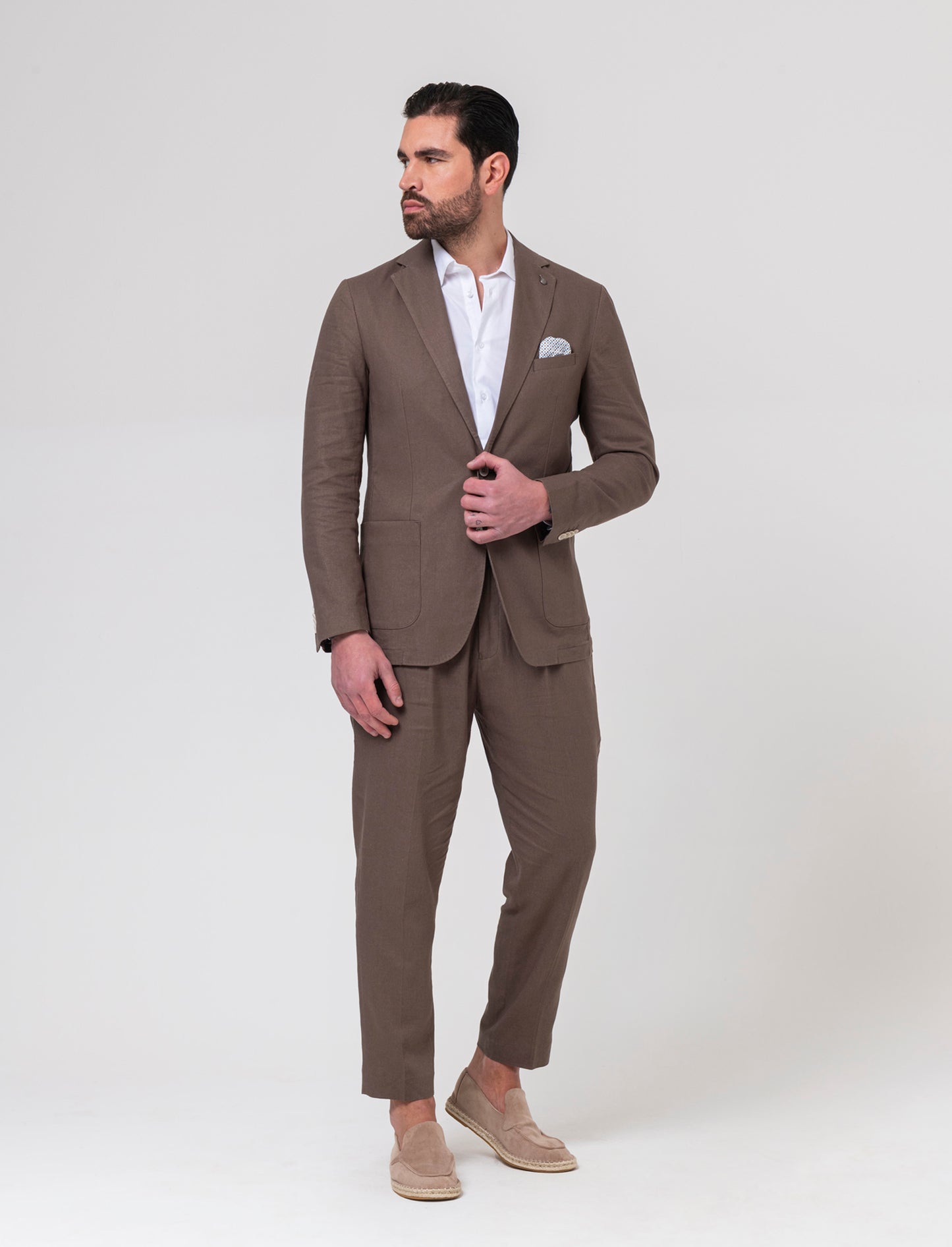 Man's linen blend suit blazer - Grey
