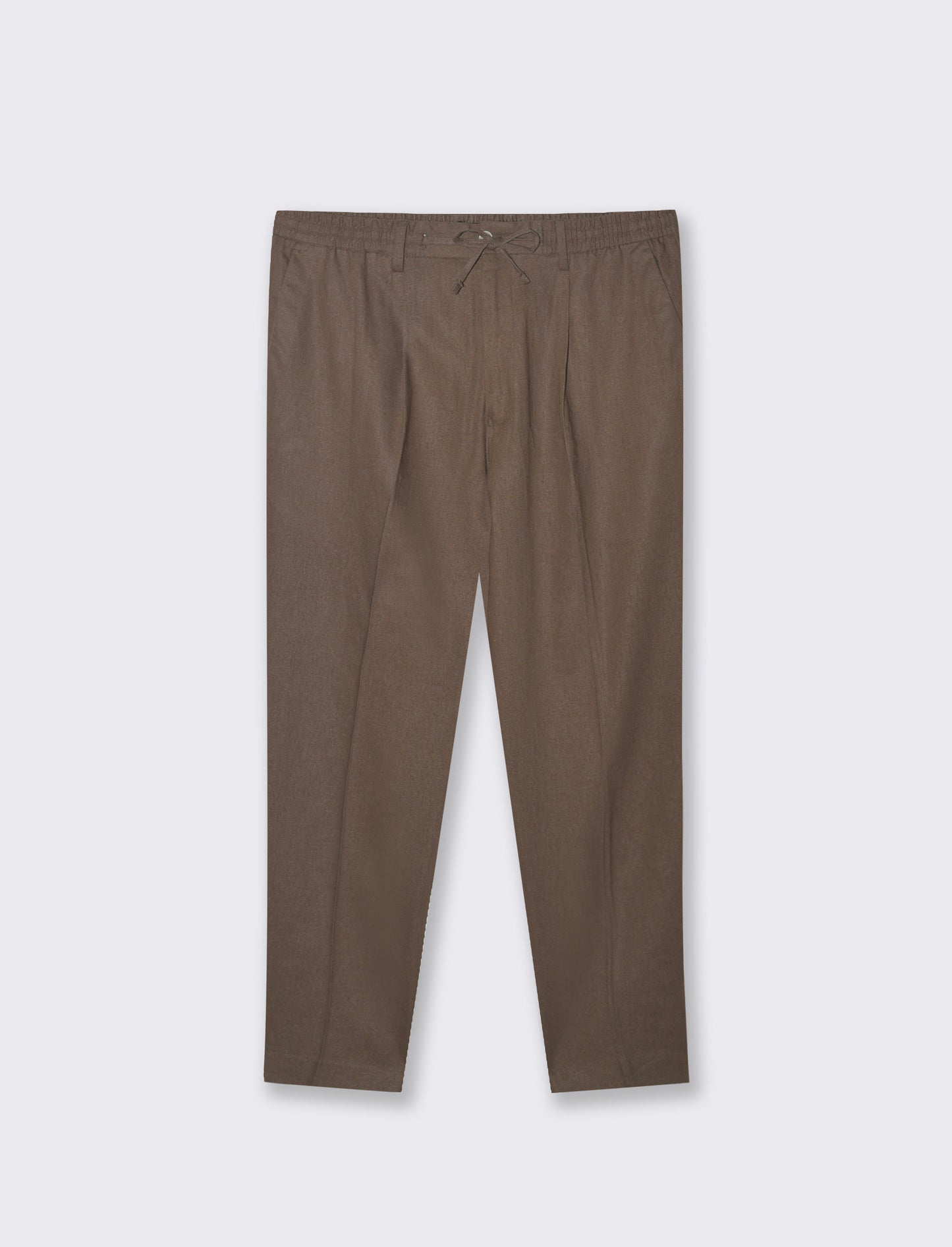 Pantaloni da completo tessuto linen blend da uomo - Grigio fango