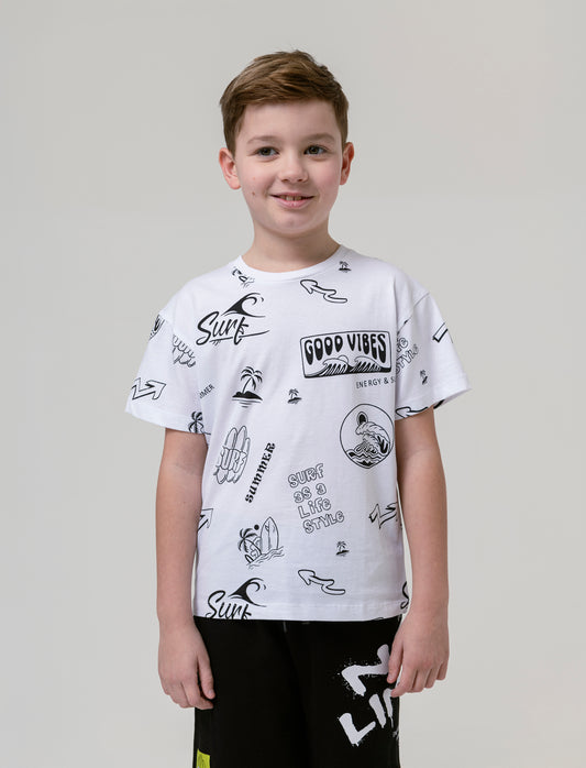 T-shirt stampata da bambino - Bianco