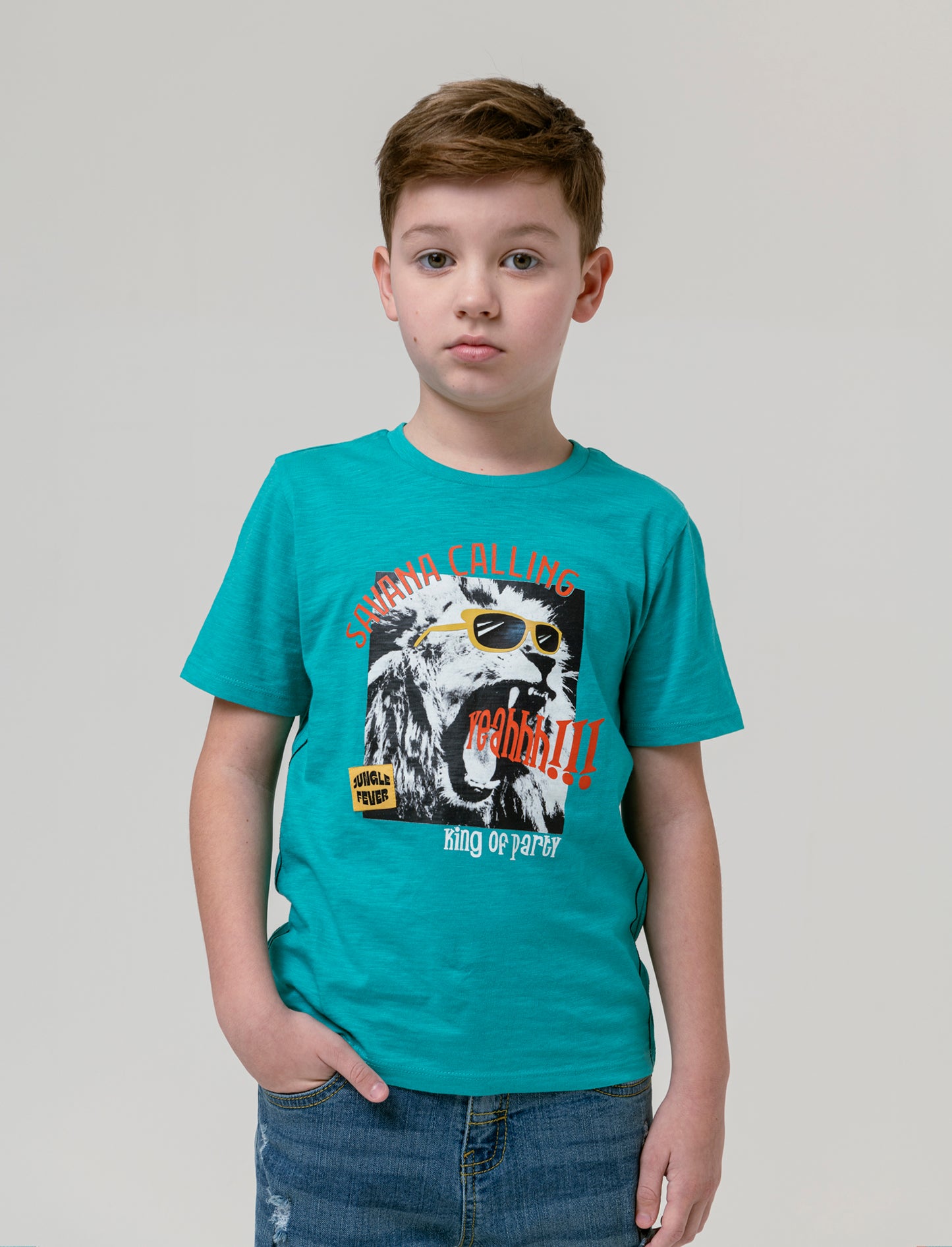 T-shirt stampa estiva da bambino - Verde acqua