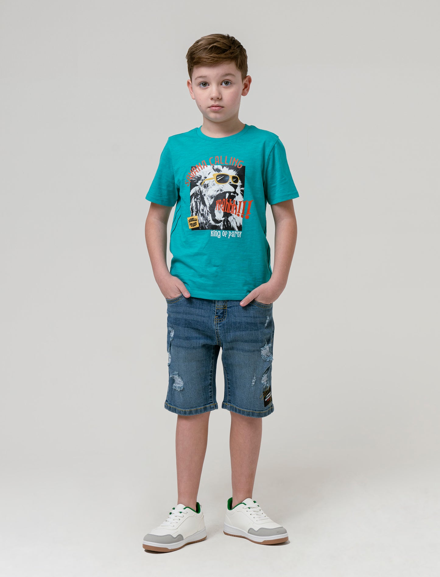 T-shirt stampa estiva da bambino - Verde acqua