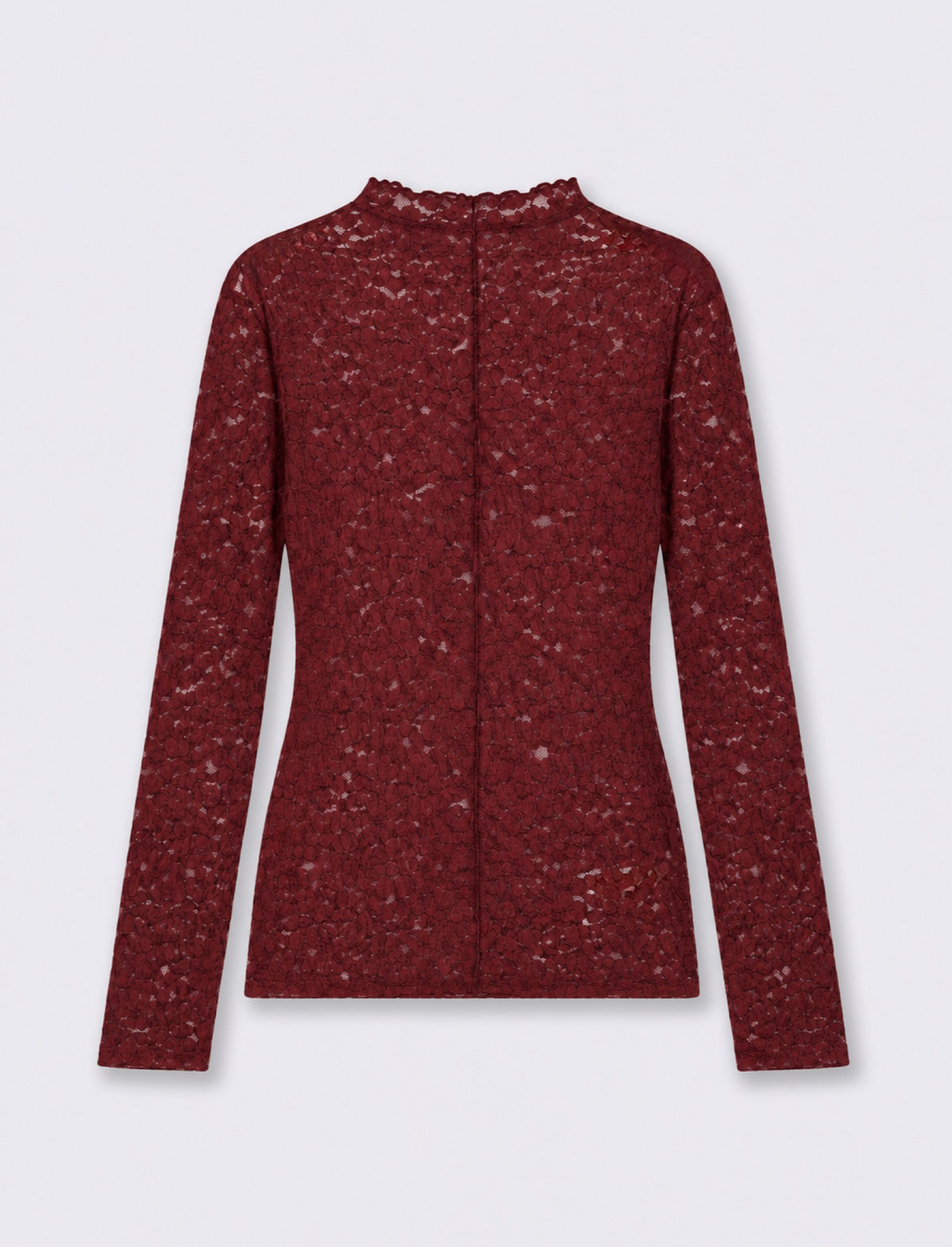 T-SHIRT ML PIZZO - Rosso rubino