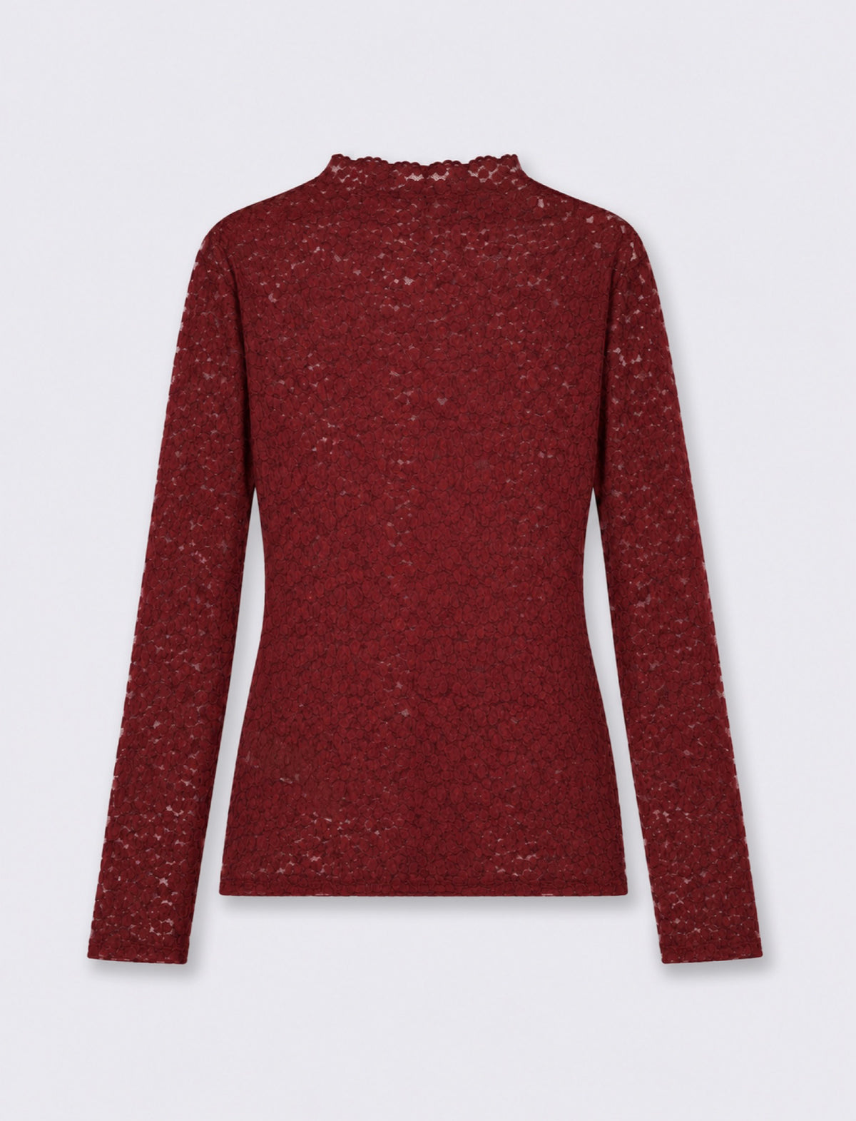 T-SHIRT ML PIZZO - Rosso rubino