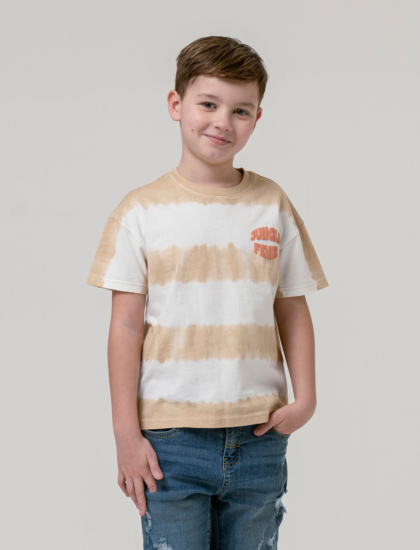 T-shirt tye dye da bambino - Beige