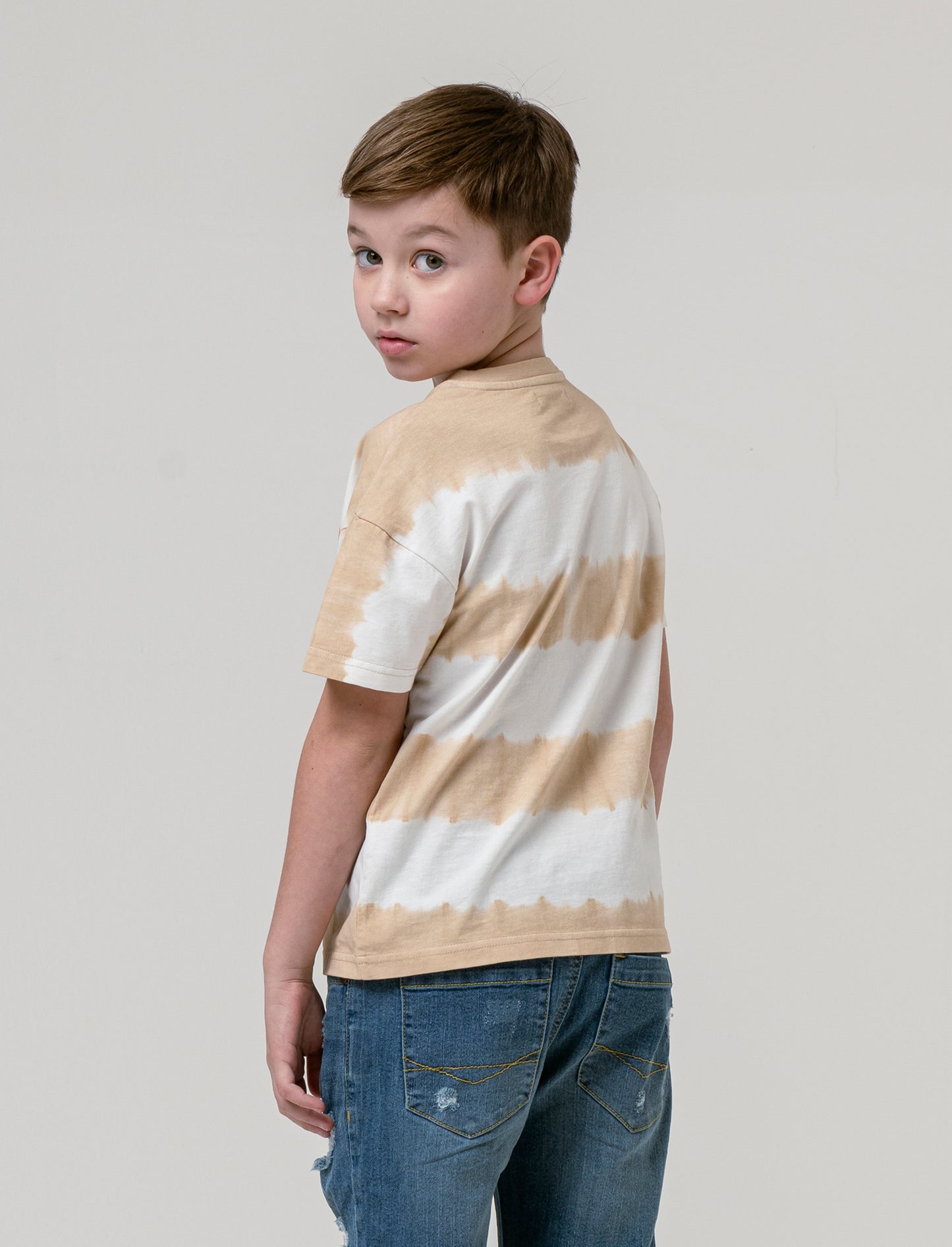 T-shirt tye dye da bambino - Beige