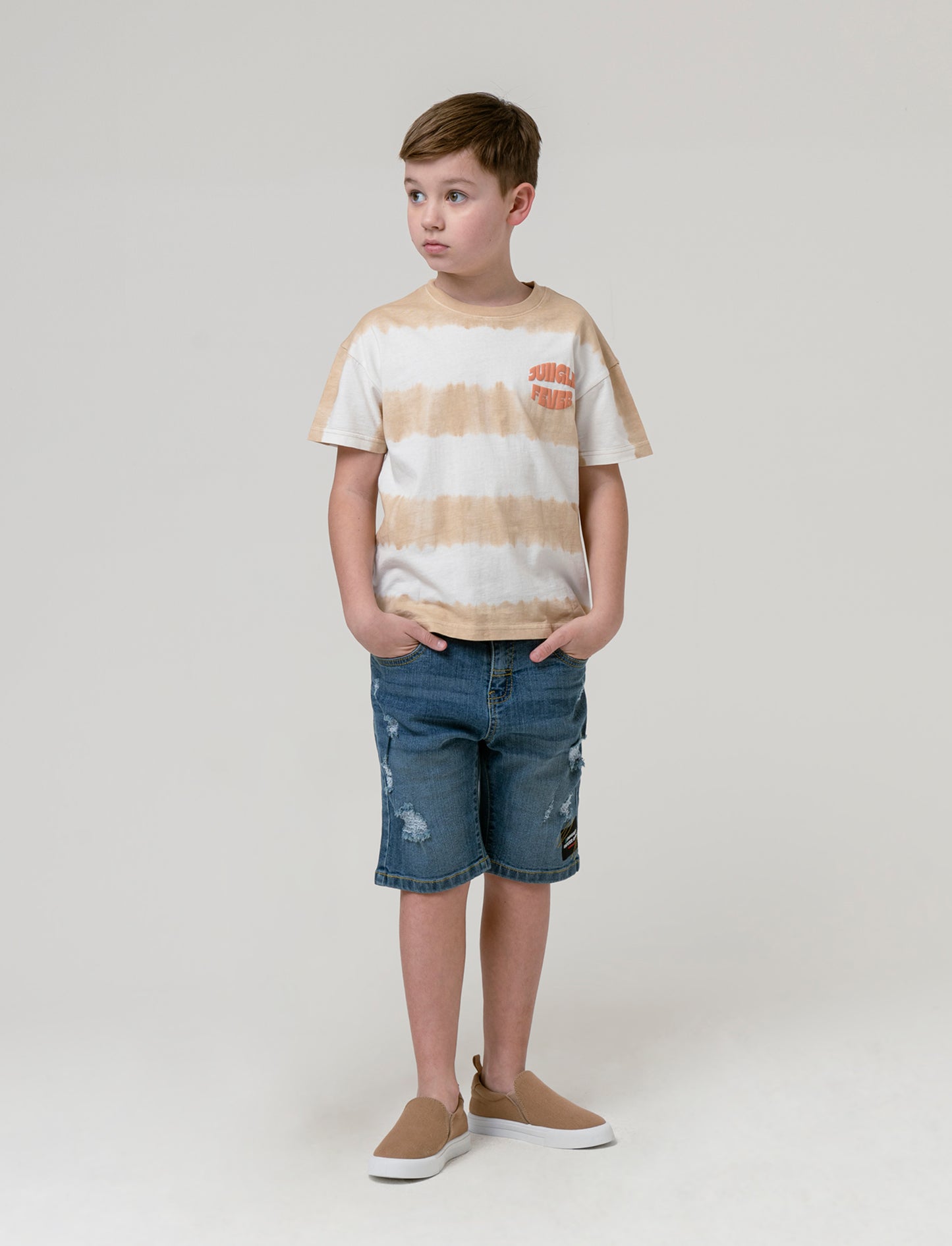 T-shirt tye dye da bambino - Beige
