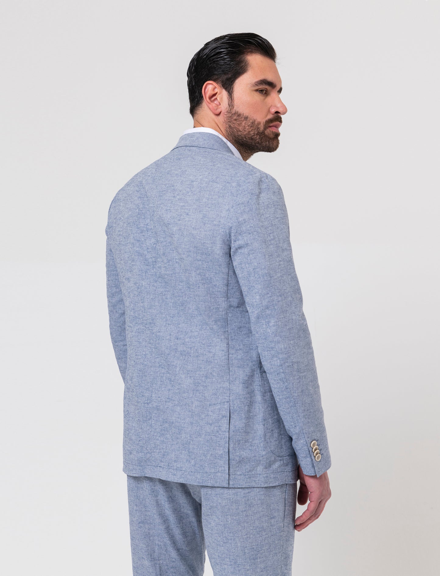 Man's linen blend blazer - Blue