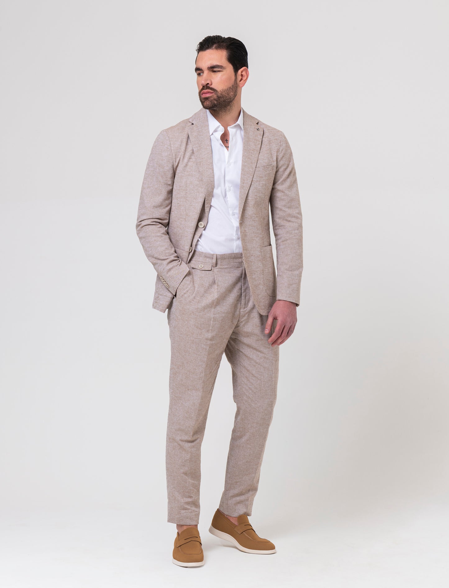Man's linen blend blazer - Grey