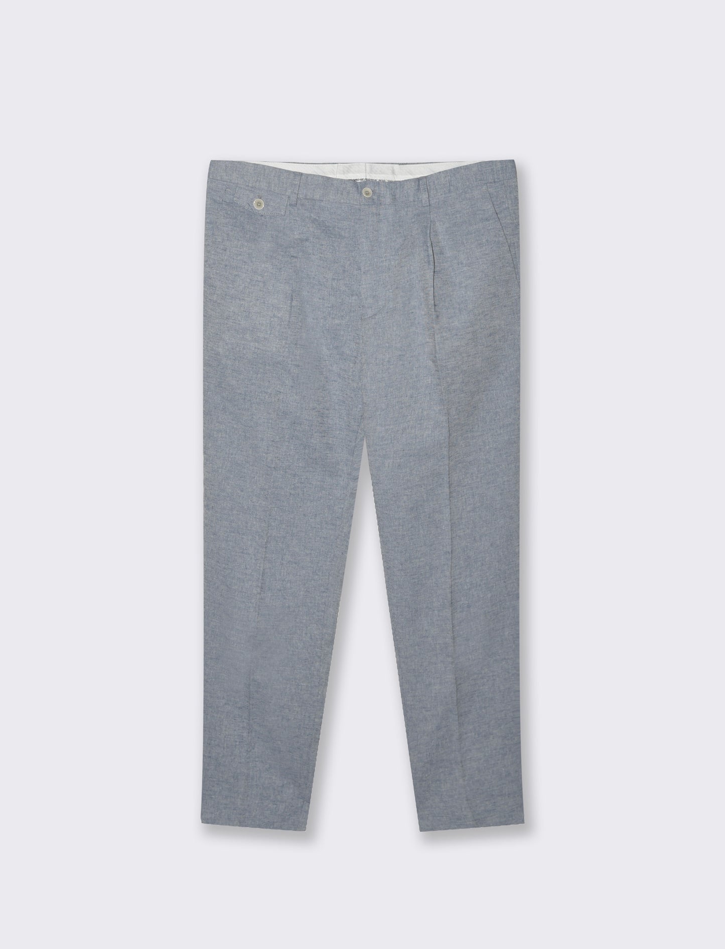 Pantaloni da completo tessuto misto lino da uomo - Blu