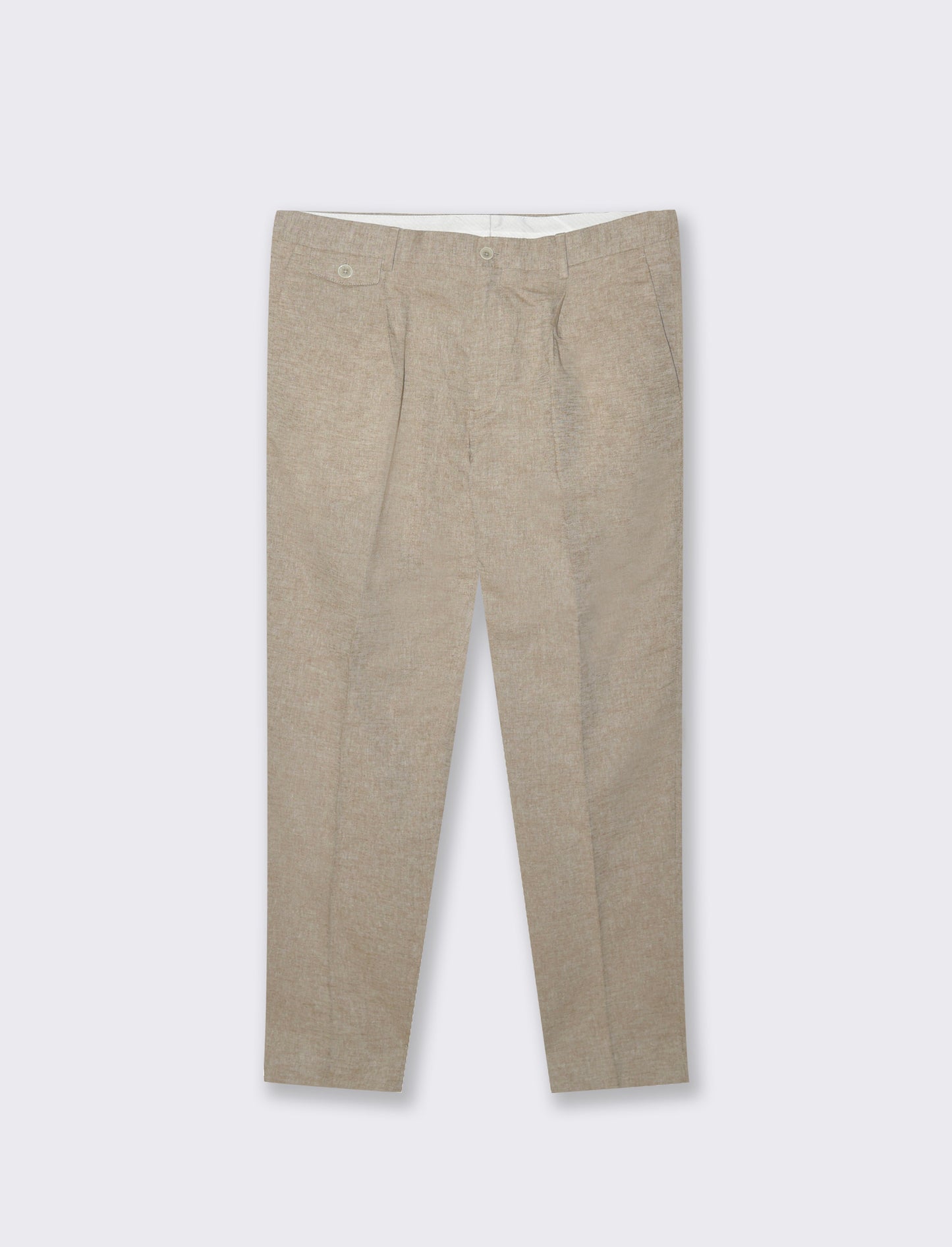 Pantaloni da completo tessuto misto lino da uomo - Grigio tortora