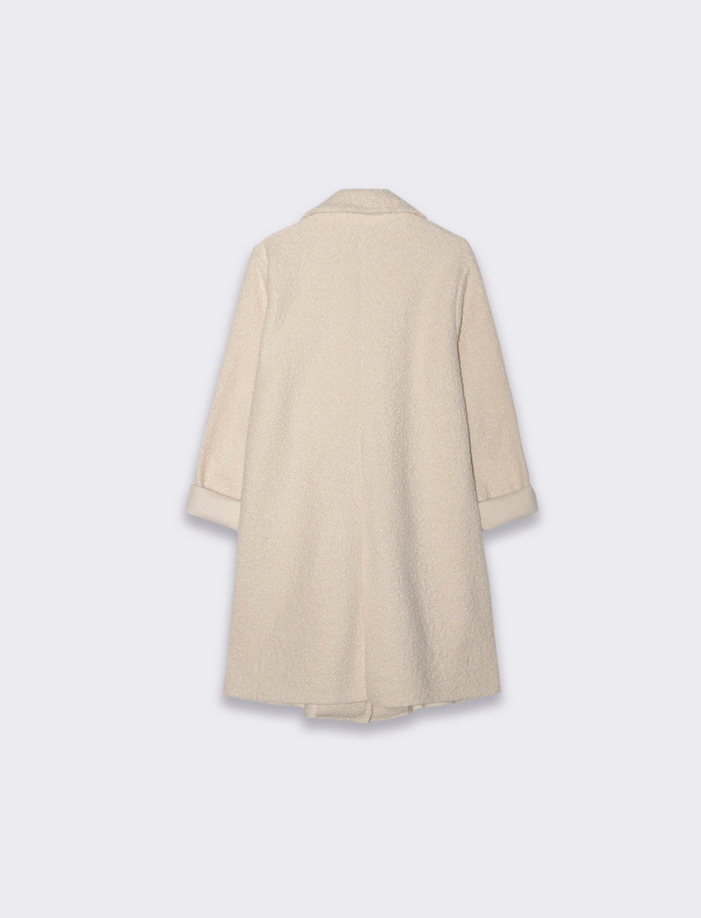 Double-Breasted Coat with Pockets and Patch - Beige