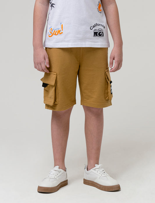 Boy's cargo bermuda shorts for men - Brown