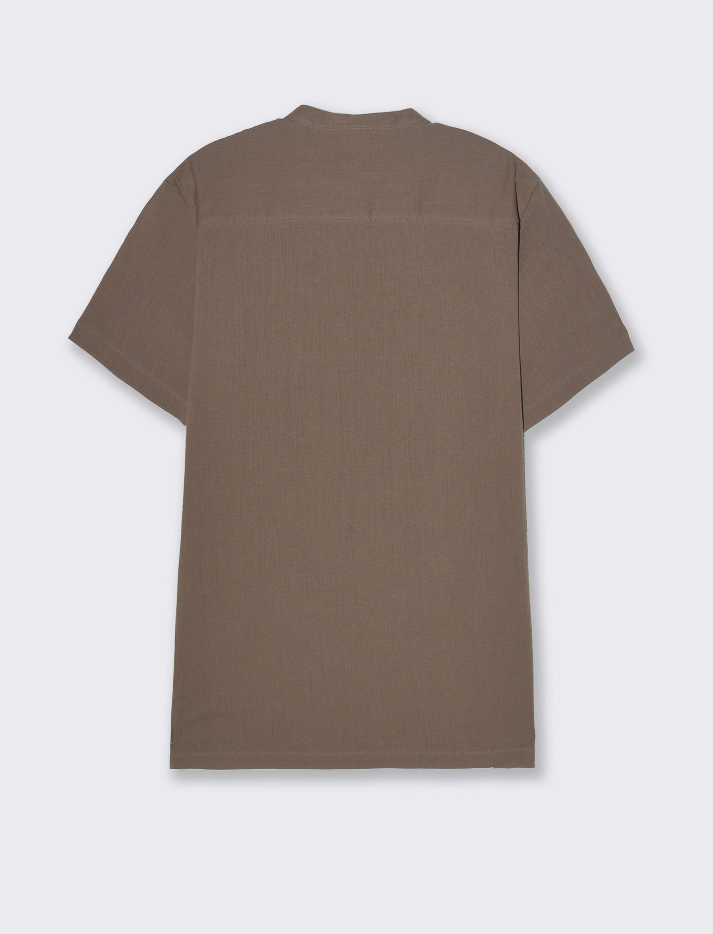 Camicia alla coreana da uomo effetto crepe - Grigio fango