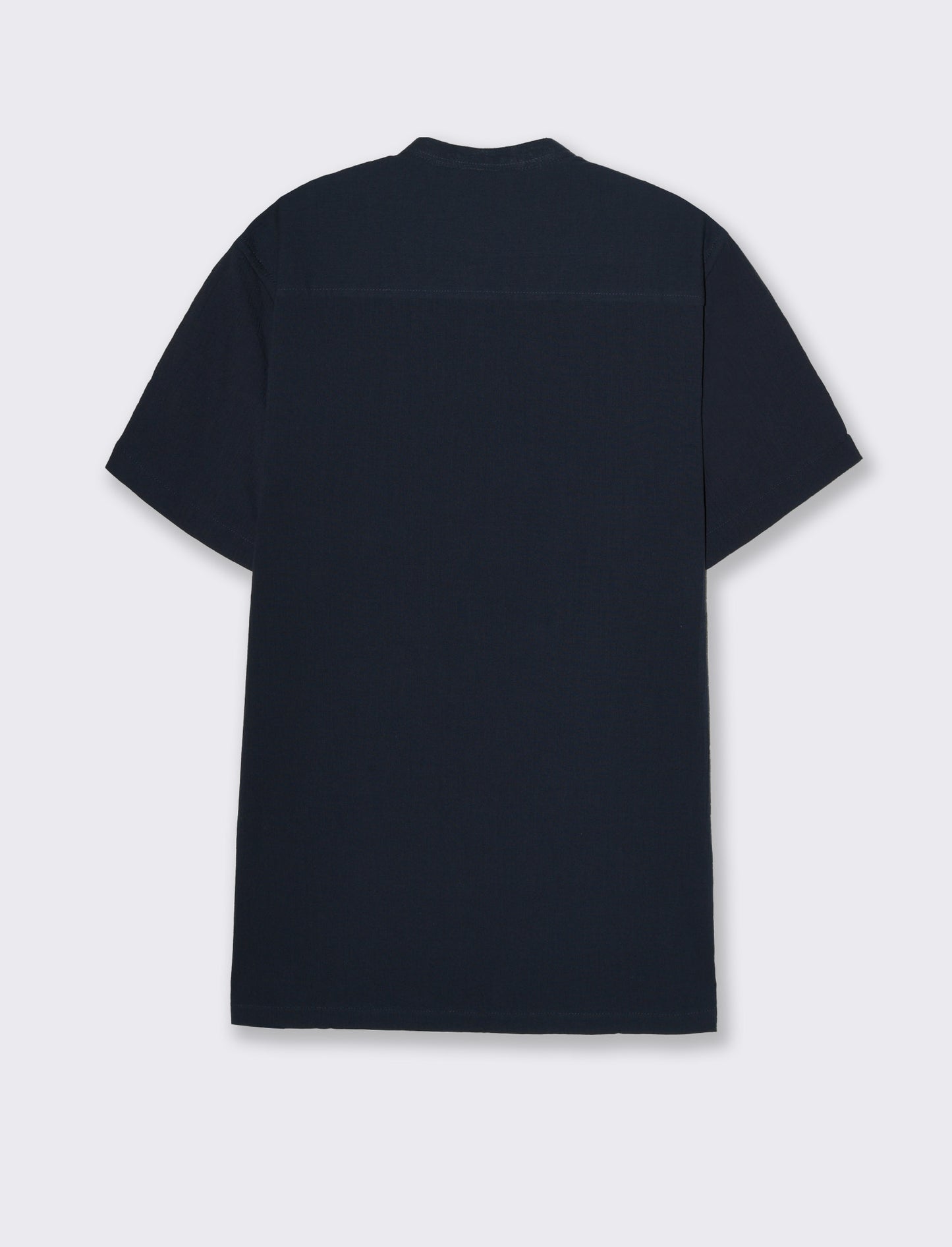 Camicia alla coreana da uomo effetto crepe - Blu