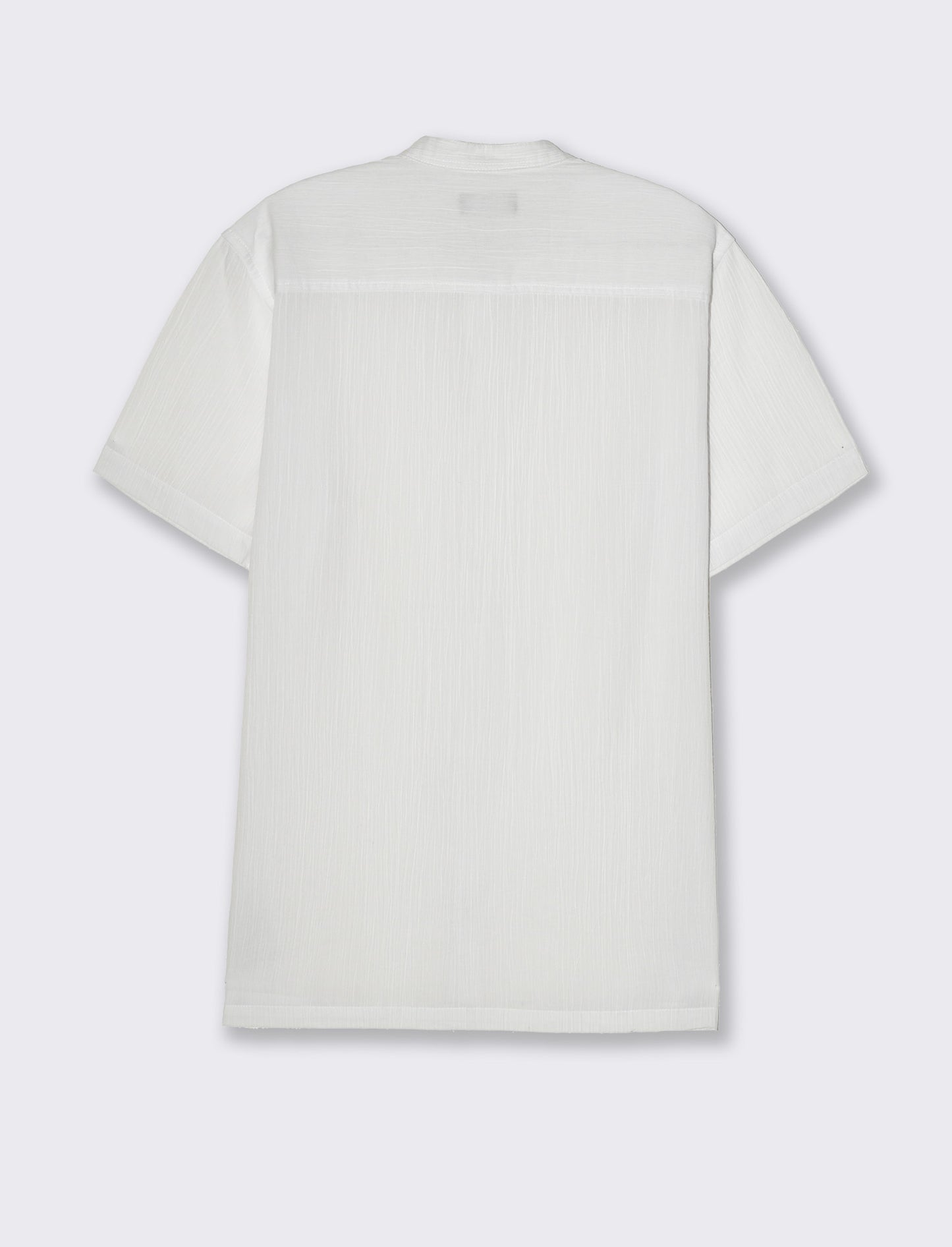 Camicia alla coreana da uomo effetto crepe - Bianco